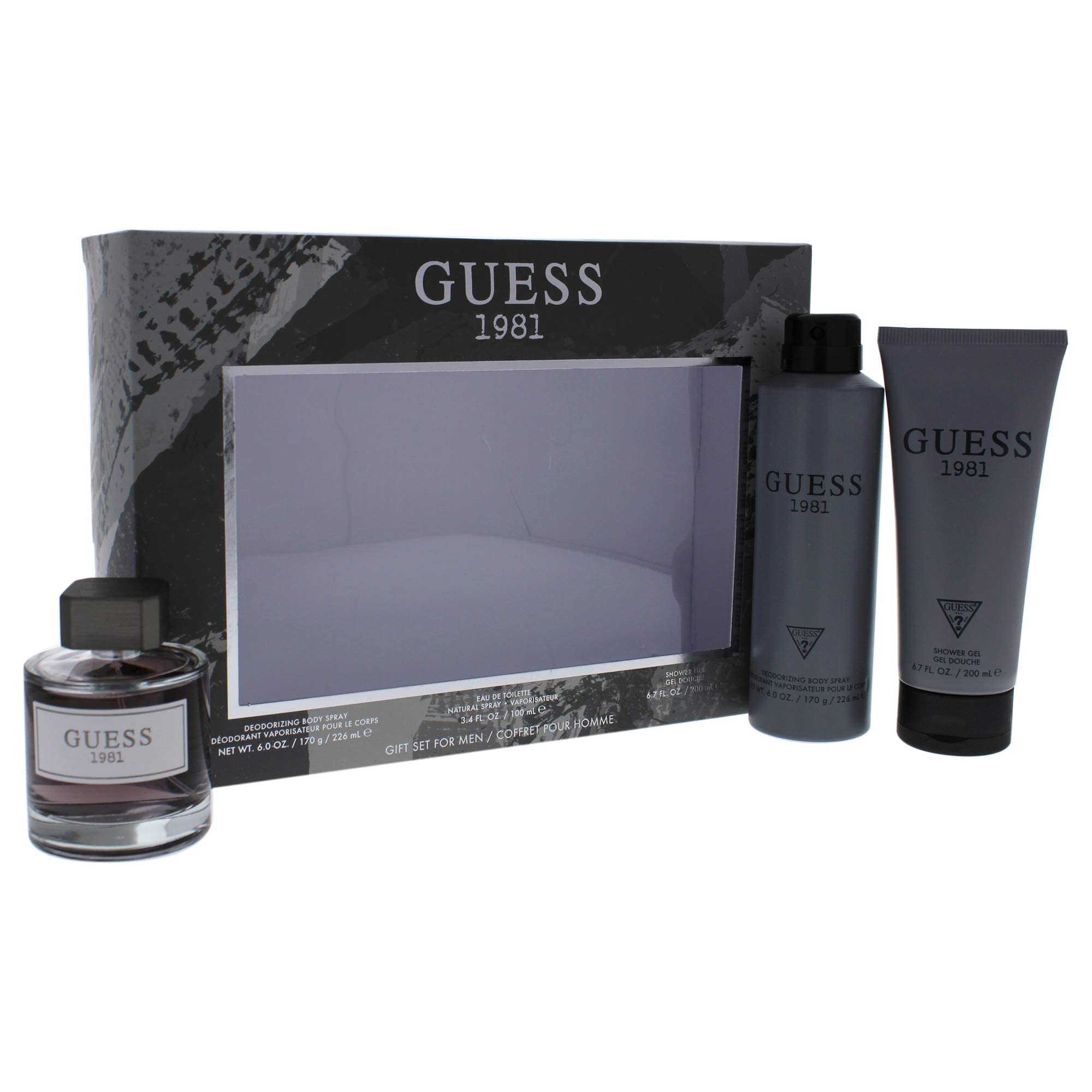 GUESS 1981(M)(W/B)(LI FREE)3PC SET(3.4oz edt sp,6.7oz Shower Gel,6.0oz Body Sp)