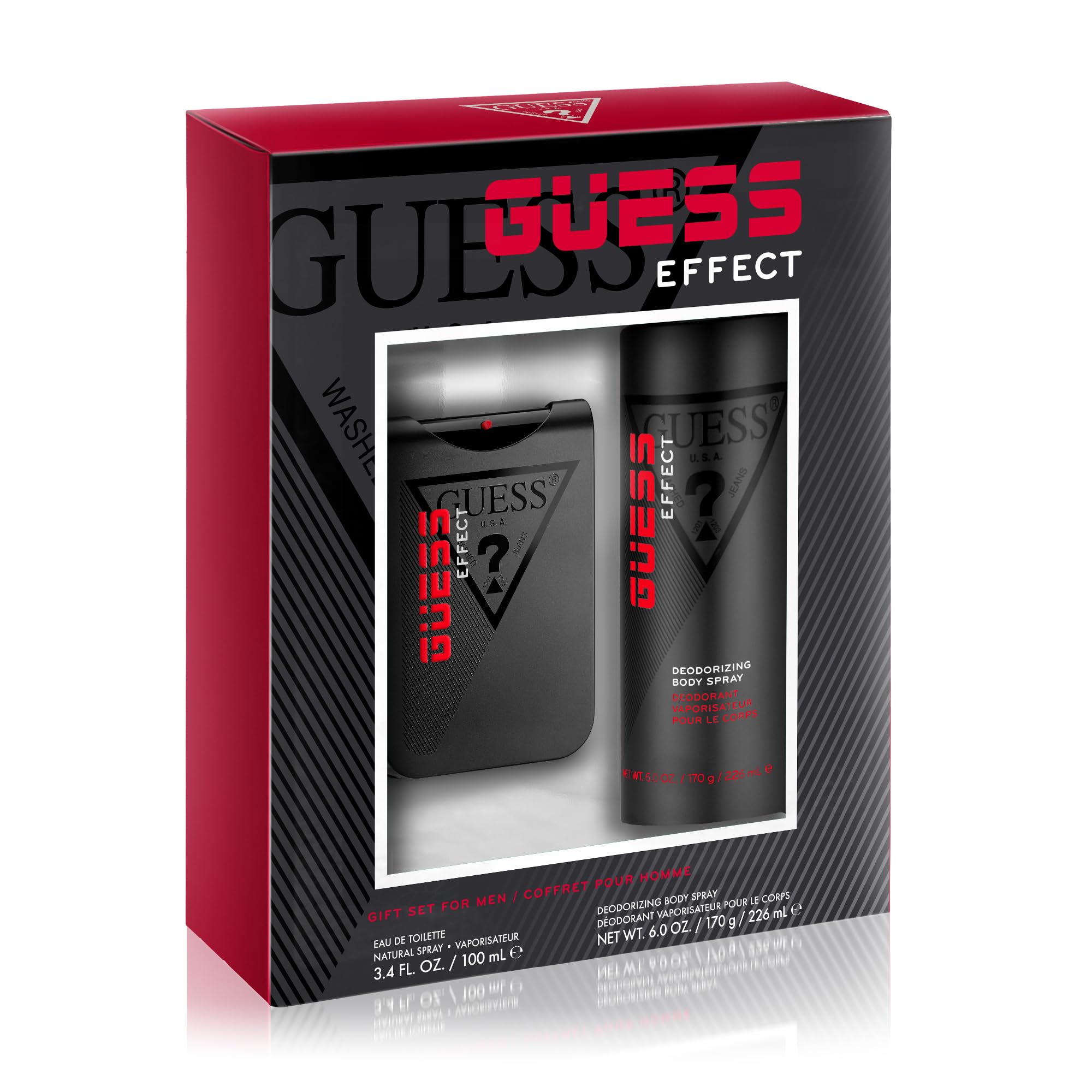 GUESS EFFECT(M)(W/B)(LI FREE)2PC SET(3.4oz edt sp,6.0oz Body Spray)