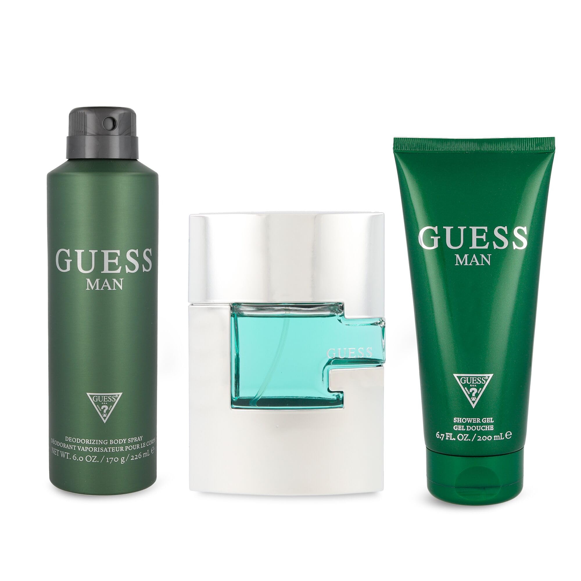 GUESS MAN(M)(W/B)3PC SET(2.5oz edt sp, 6.0oz Deo Body sp,6.7oz Shower Gel)
