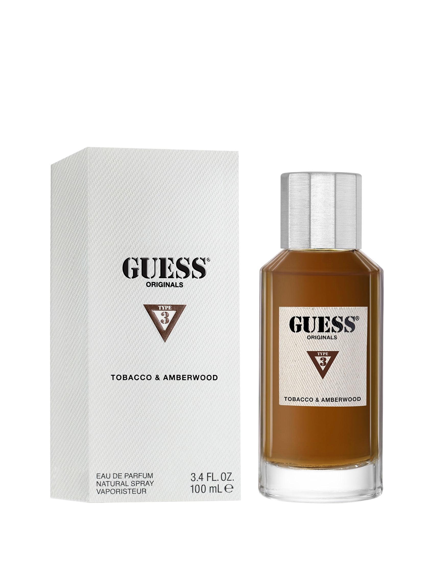 GUESS ORIGINALS TYPE 3 TABACCO & AMBERWOOD(M)EDP 3.4oz(LI FREE)