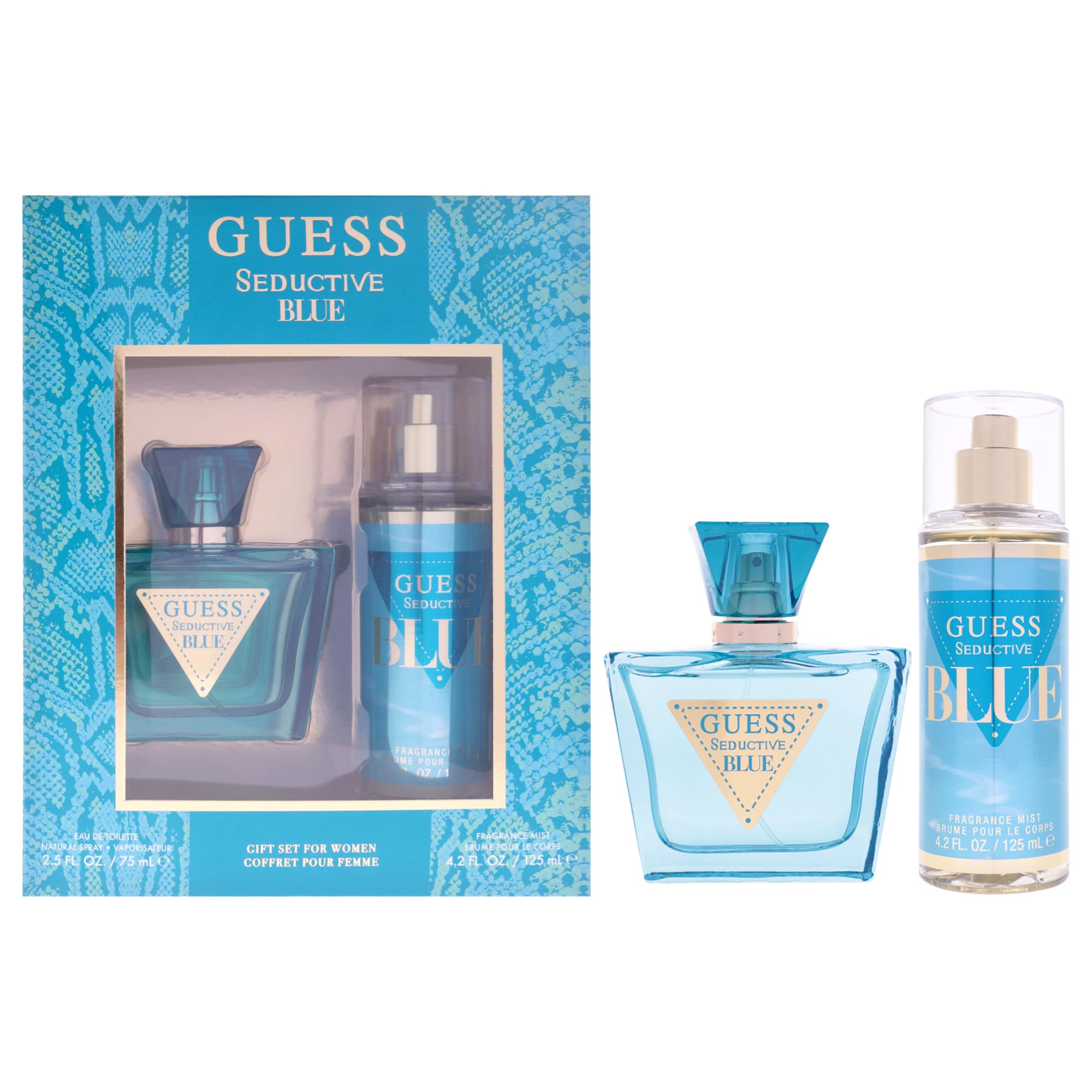 GUESS SEDUCTIVE BLUE(W)(W/B)2PC SET(2.5oz edt sp,4.2oz Fragrance Mist)