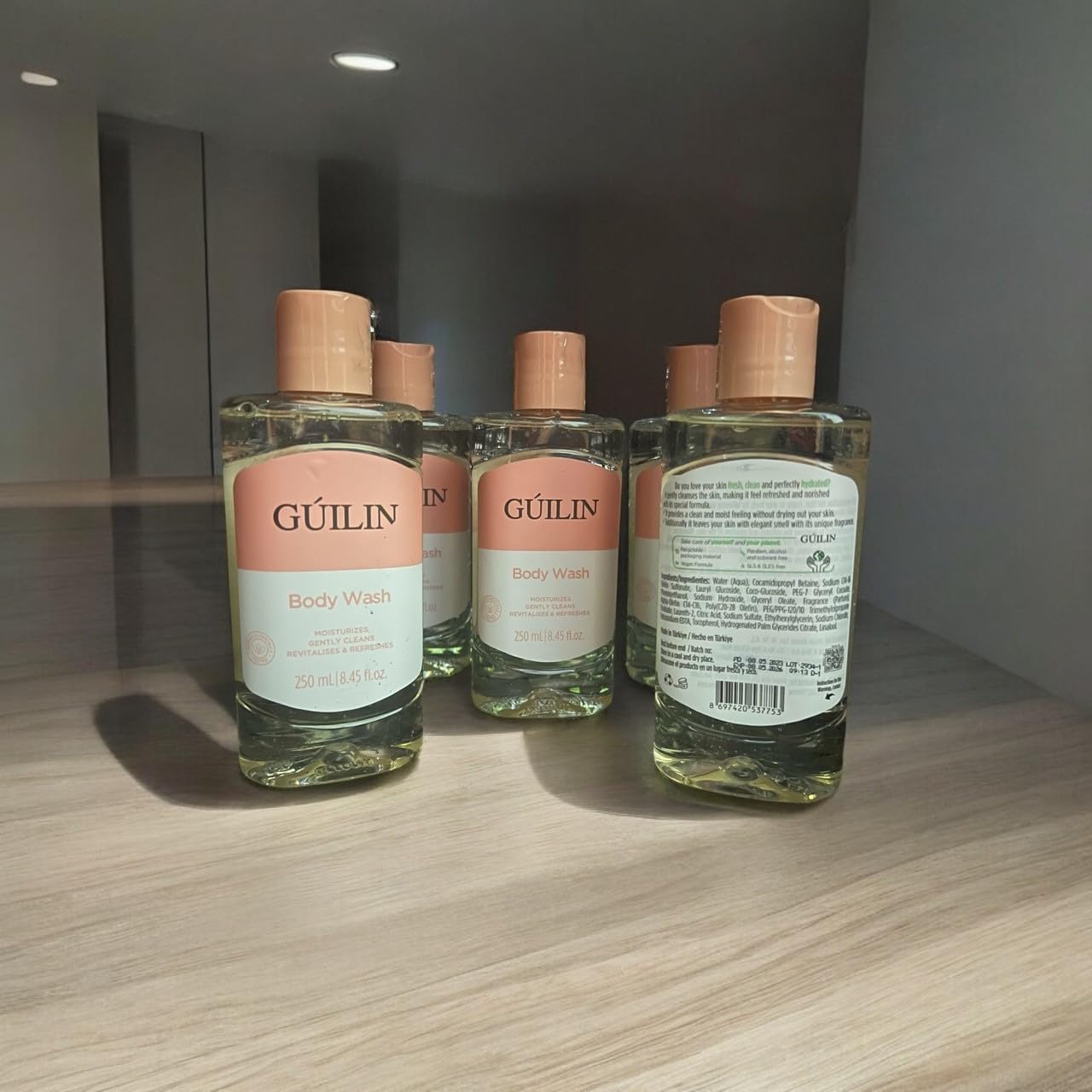 (6-pack) GÚILIN BODY WASHS - Hower gel, hydration, refreshing fragrance, natural extracts, skin care, daily use, gentle and effective, deep cleansing, revitalizing, 250ml / 8.45 fl. oz. - Thumbnail 3