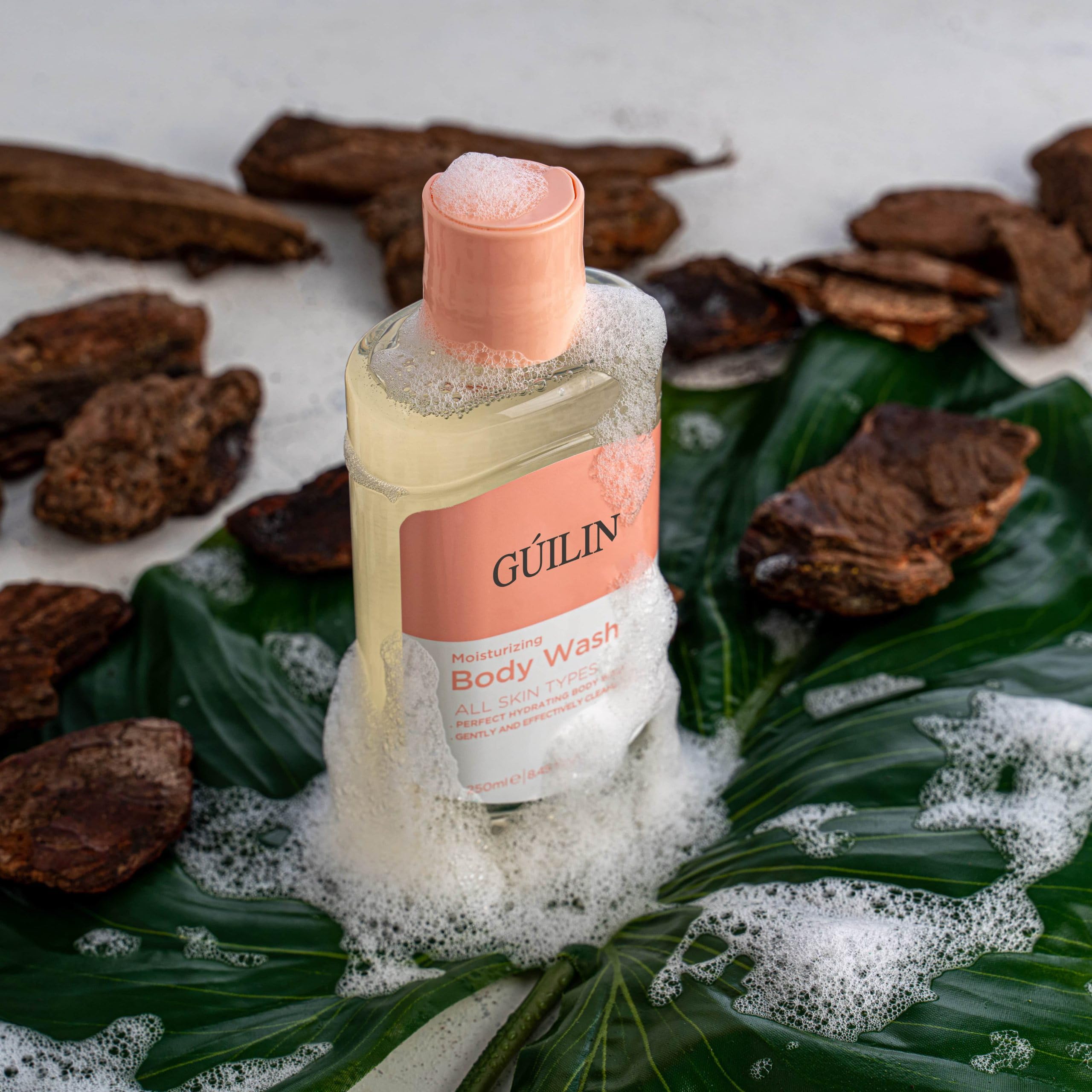 (6-pack) GÚILIN BODY WASHS - Hower gel, hydration, refreshing fragrance, natural extracts, skin care, daily use, gentle and effective, deep cleansing, revitalizing, 250ml / 8.45 fl. oz.