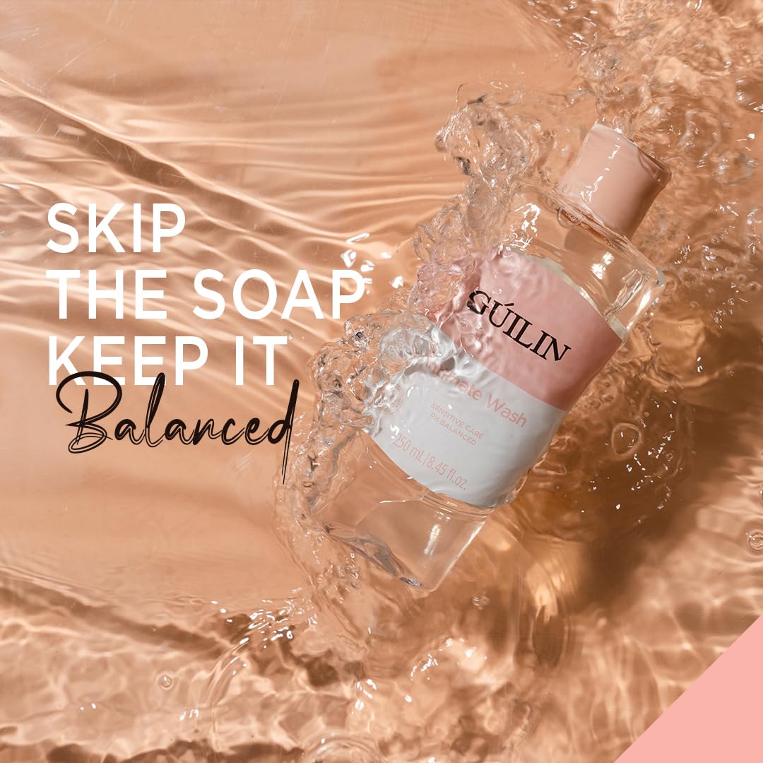 (12-pack) GUILIN - Dermatology Tested Premium Intimate Wash - Skip The Soap Keep It Balanced! with Lactic Acid - Ph Balanced - free of sles & sls, parabens, alcohol and colorants - 250ml - Thumbnail 2
