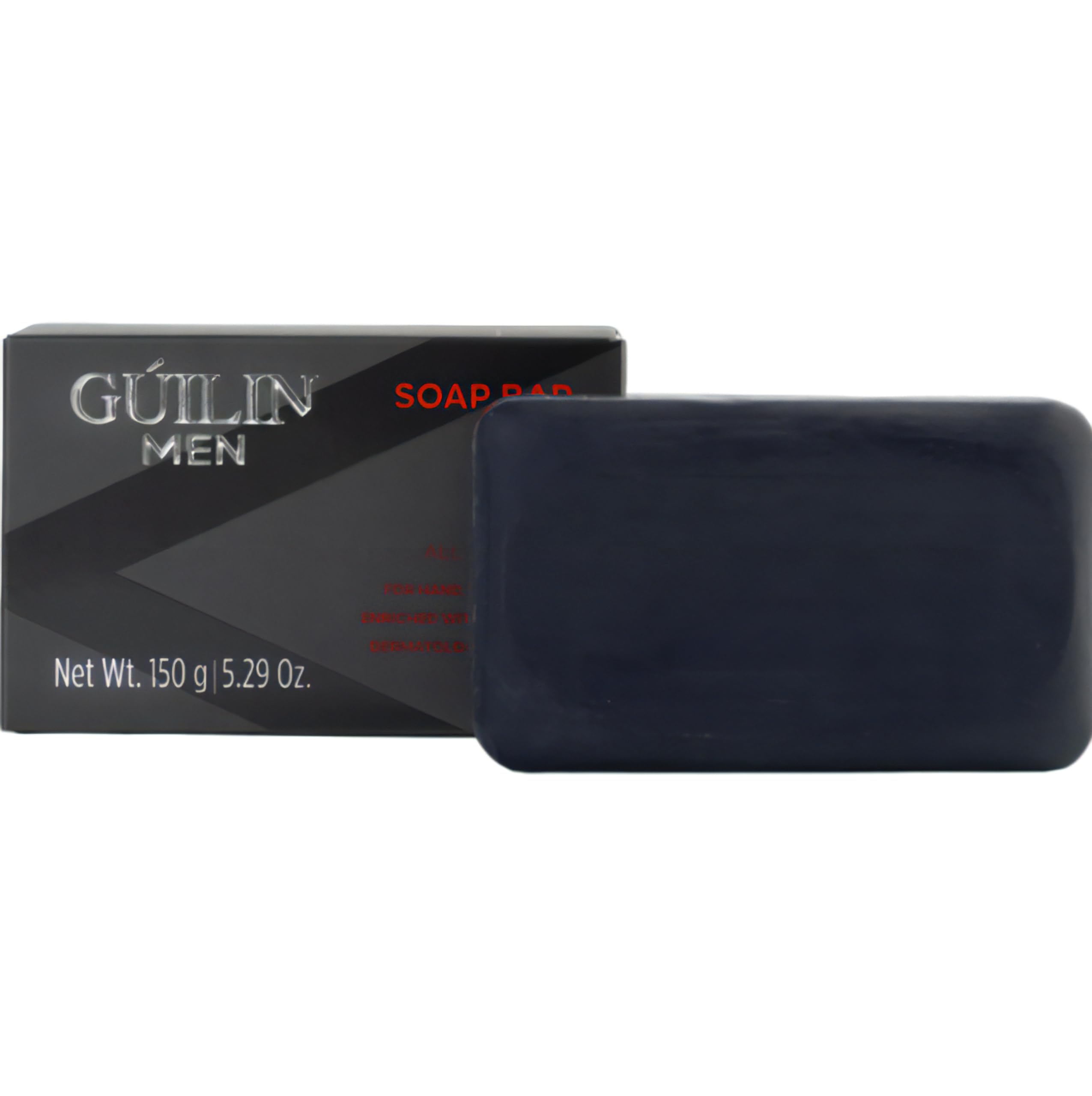 (6-pack) Guilin Men Soap Bar - for all skin types, shea butter, helps dryness, moisturizes,