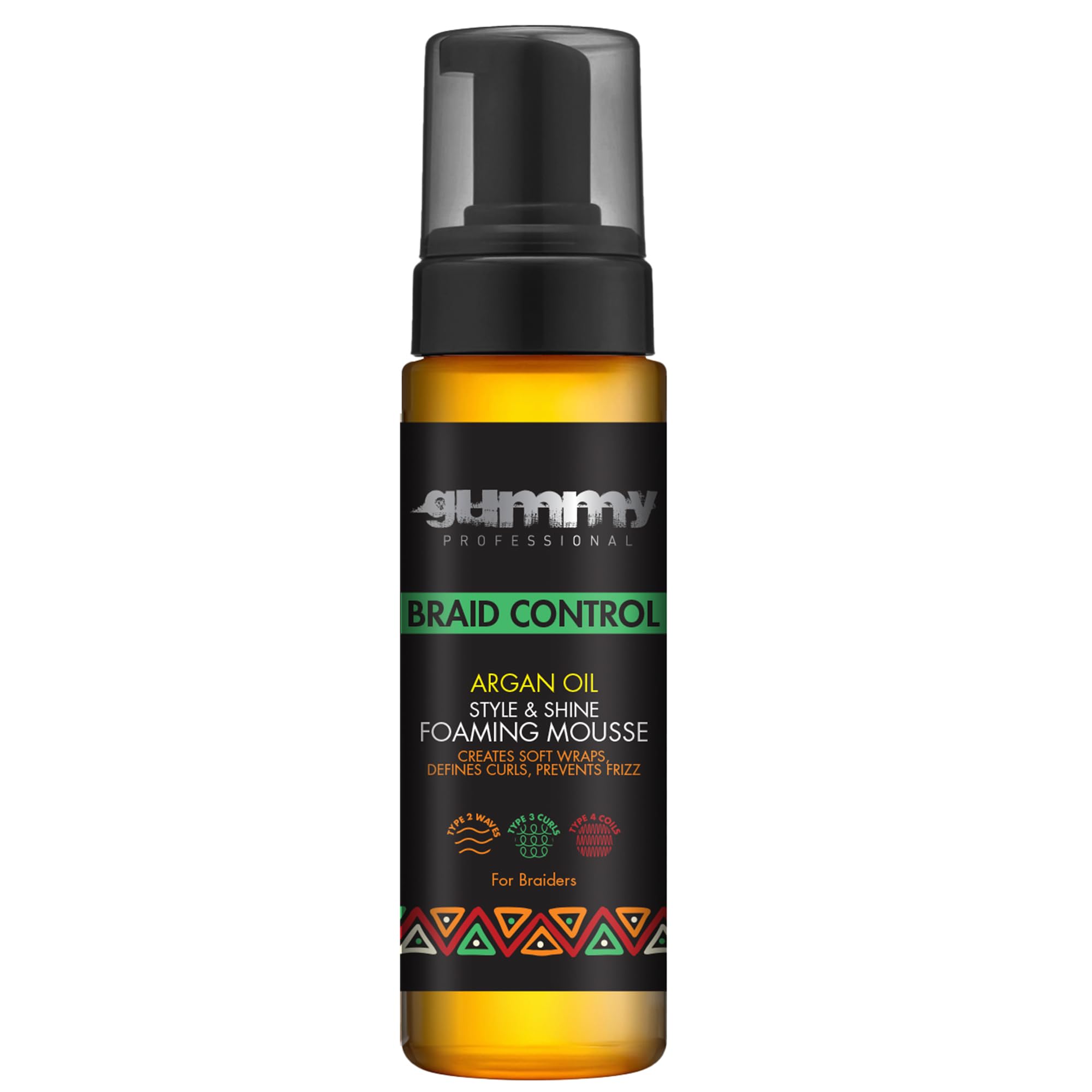 Braid Control Foaming Mousse Alcohol Free Argan Oil Styling Foam Frizz Control