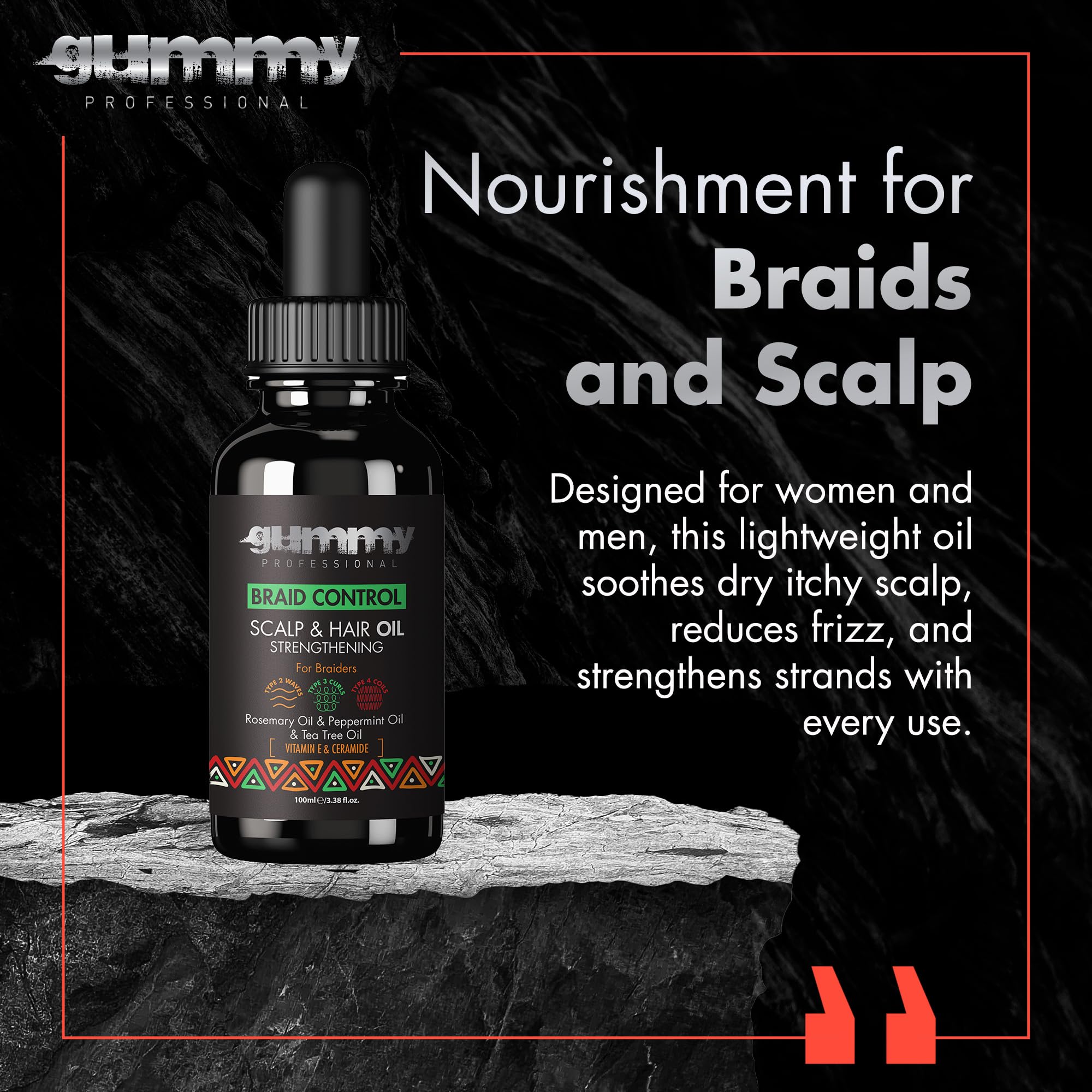 Gummy Professional Braid Control Scalp Hair Oil Moisturizing Growth Oil and Men - Thumbnail 2