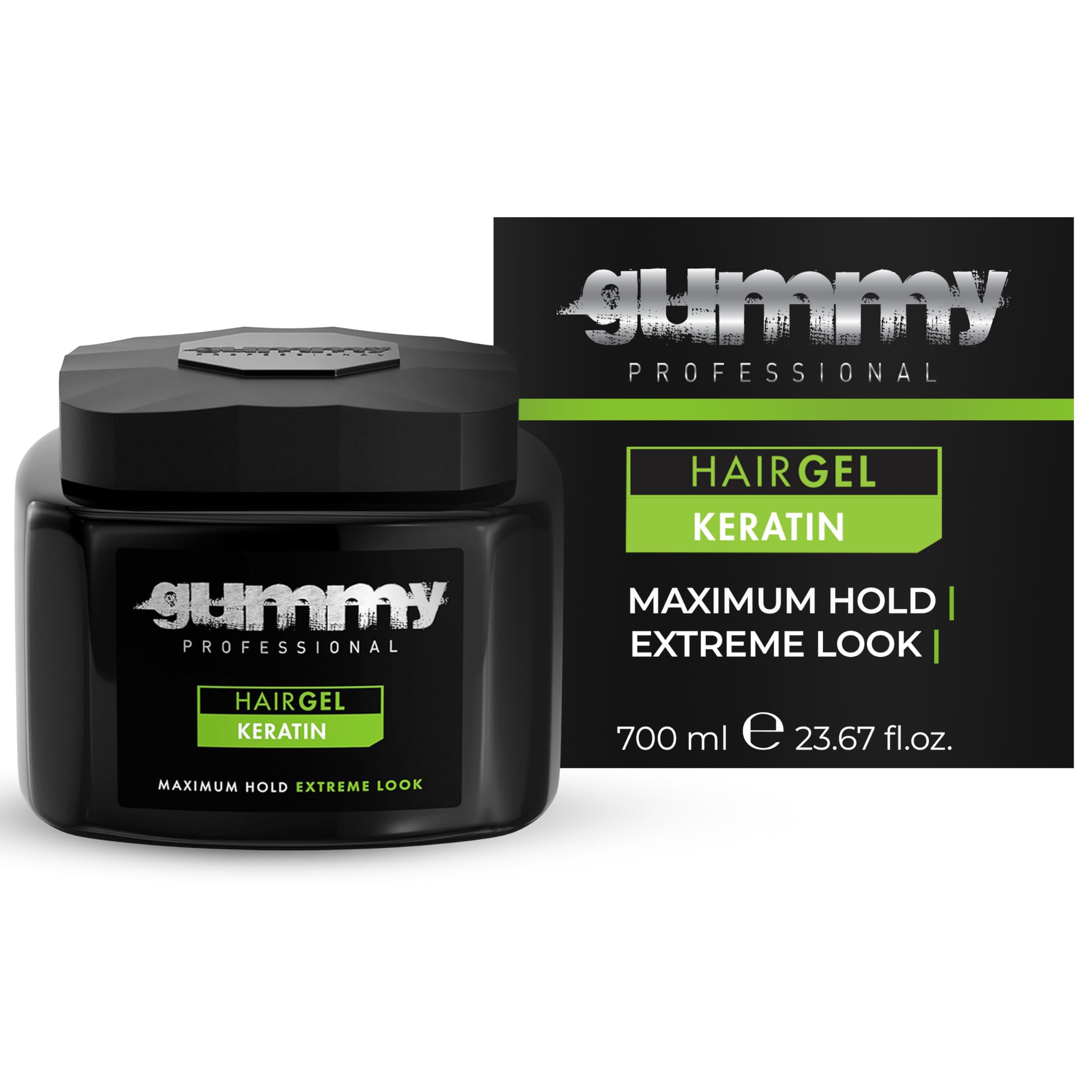Gummy Professional Hair Gel Maximum Hold With Keratin Extreme Styling for Slick