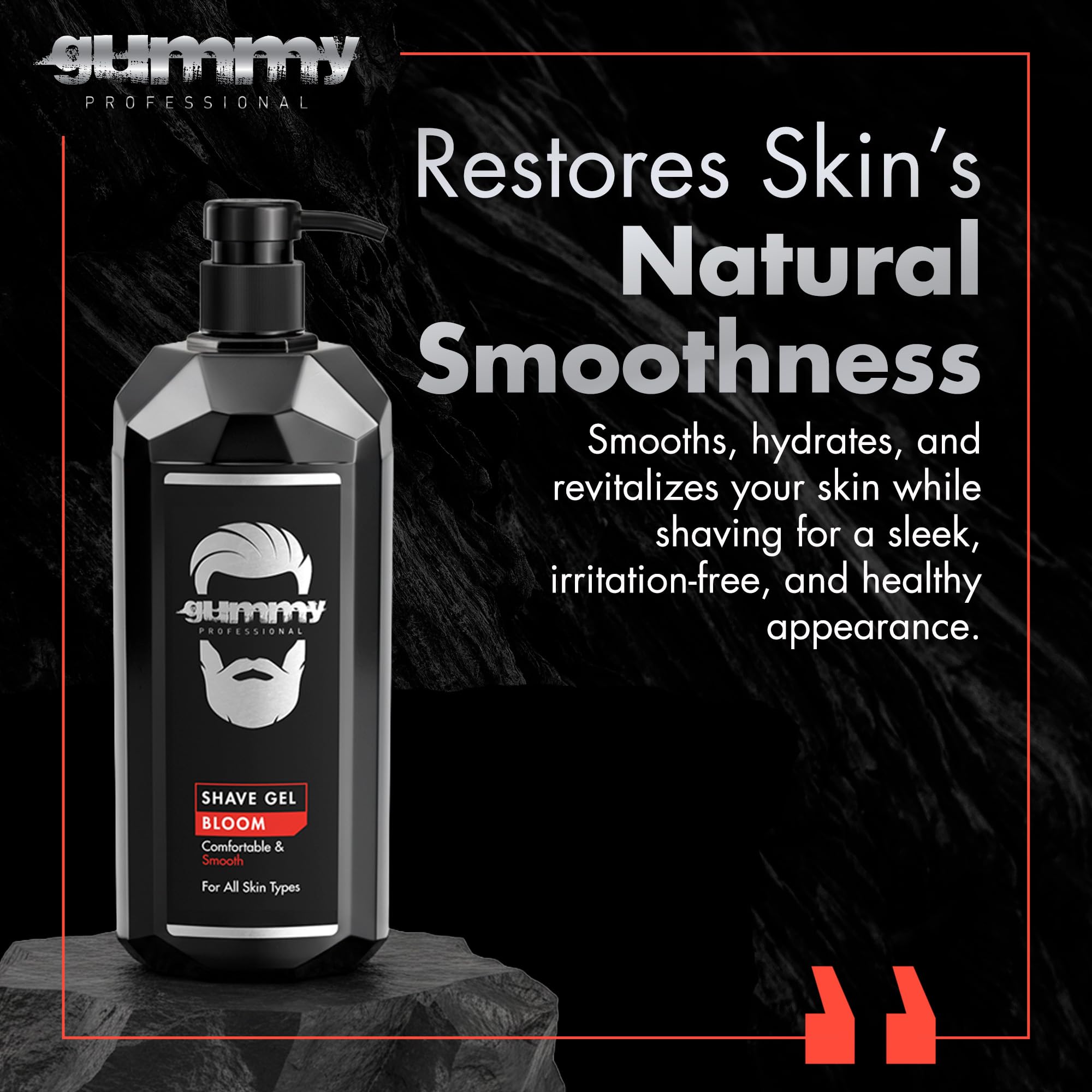 Gummy Professional Bloom Shave Gel With Pump Clear Unscented Formula for - Thumbnail 2