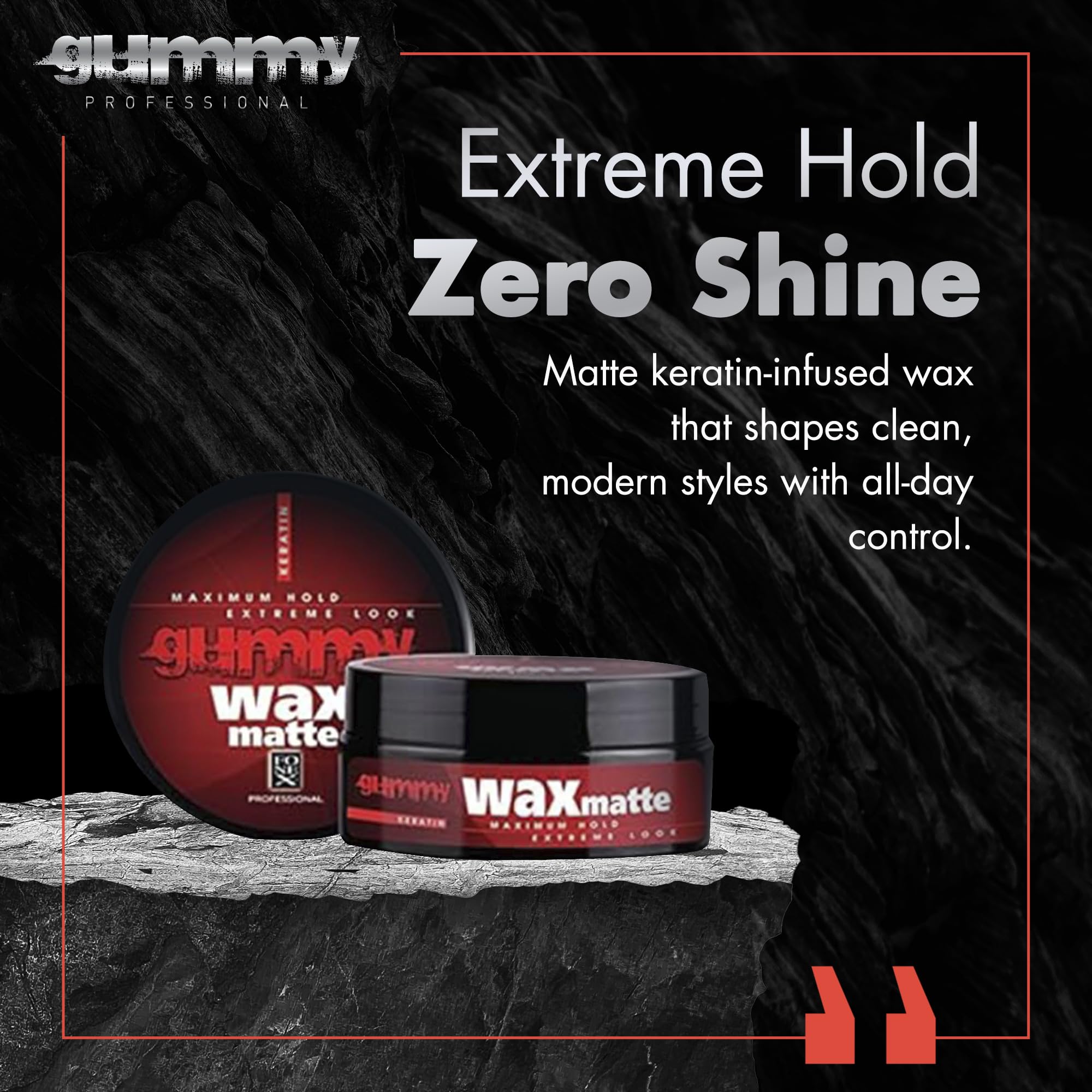 Gummy Professional Hair Wax With Keratin Matte Finish High Hold Men’s Wax - Thumbnail 2