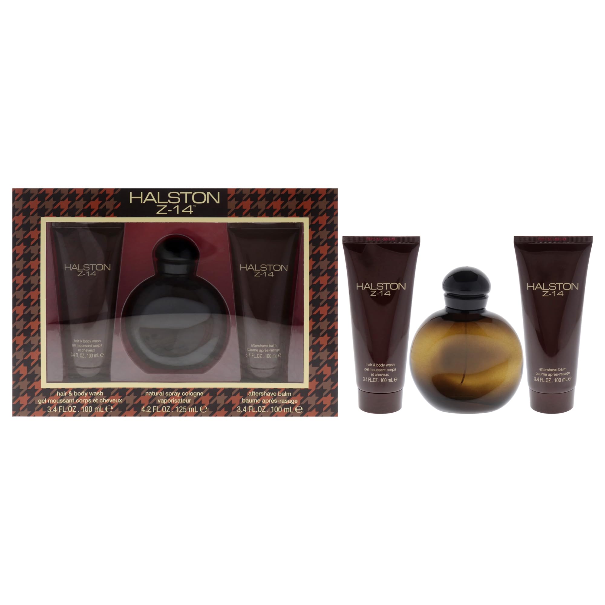 HALSTON Z-14(M)(W/B)(LI FREE)3PC SET(4.2oz edc sp,3.4oz After Shave Balm,3.4oz Hair & Body Wash)