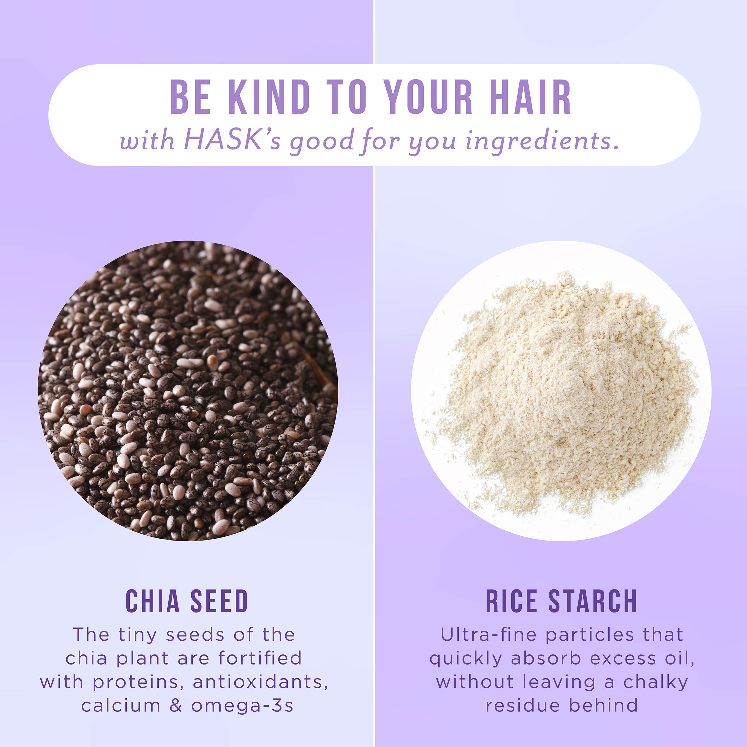 Hask Chia Seed Long Lasting Absorption Volumizing Dry Shampoo 6.5 oz - Thumbnail 2
