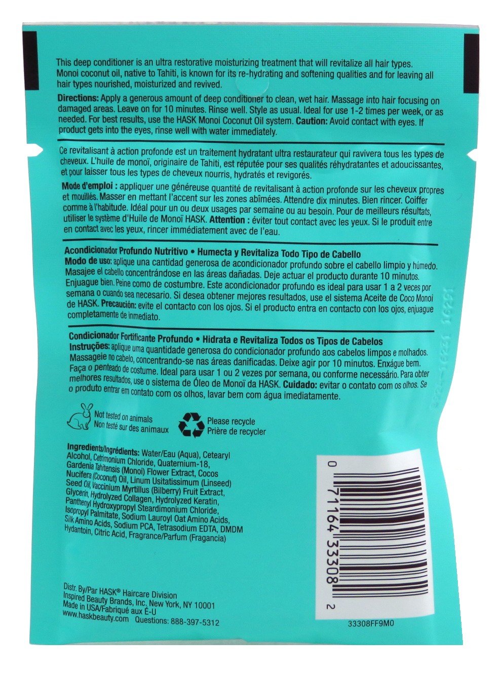 Hask Pks Monoi Coconut Oil Deep Conditioner Disply - Thumbnail 2