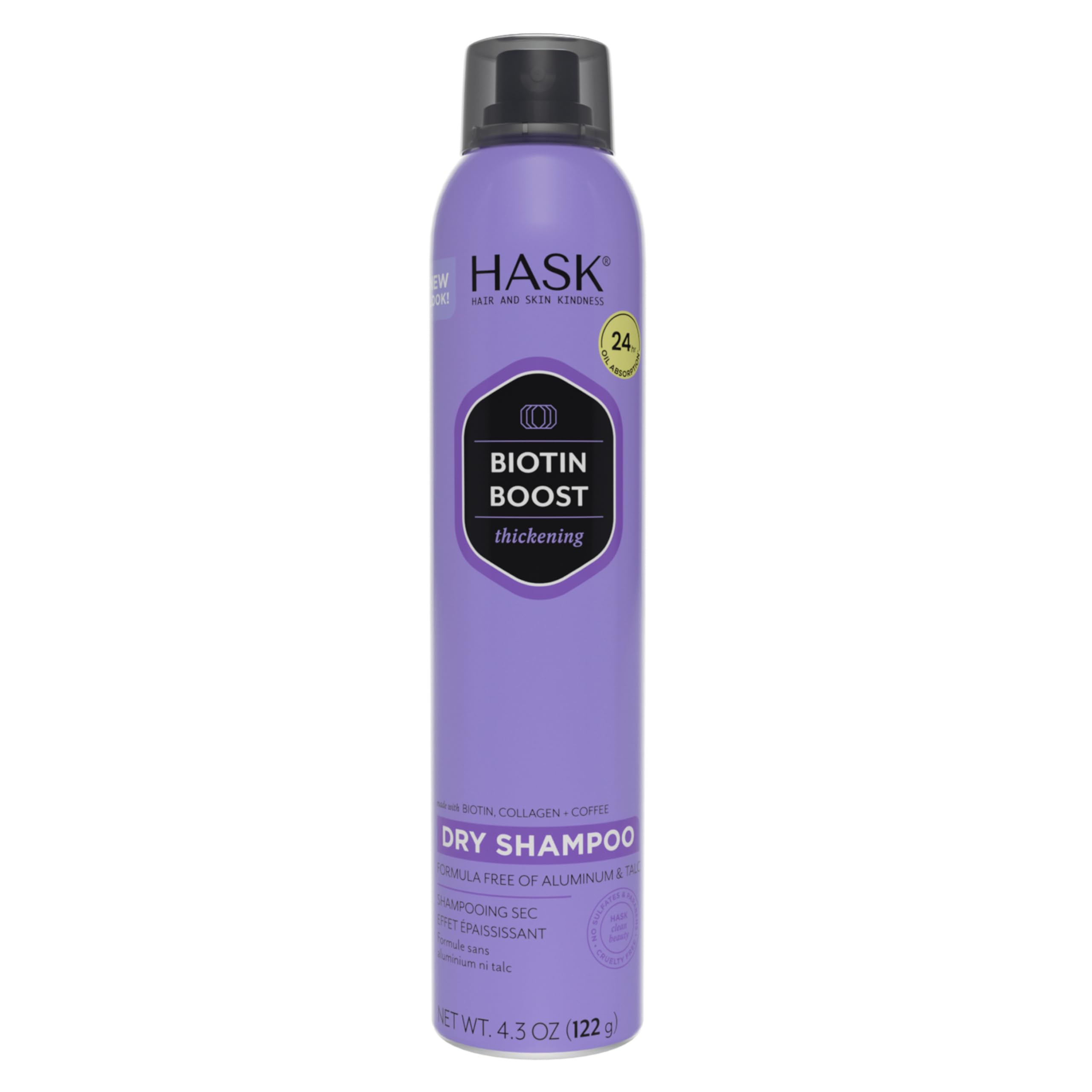 Hask Biotin Thickening Dry Shampoo for All Hair Types Aluminum Free No Sulfates