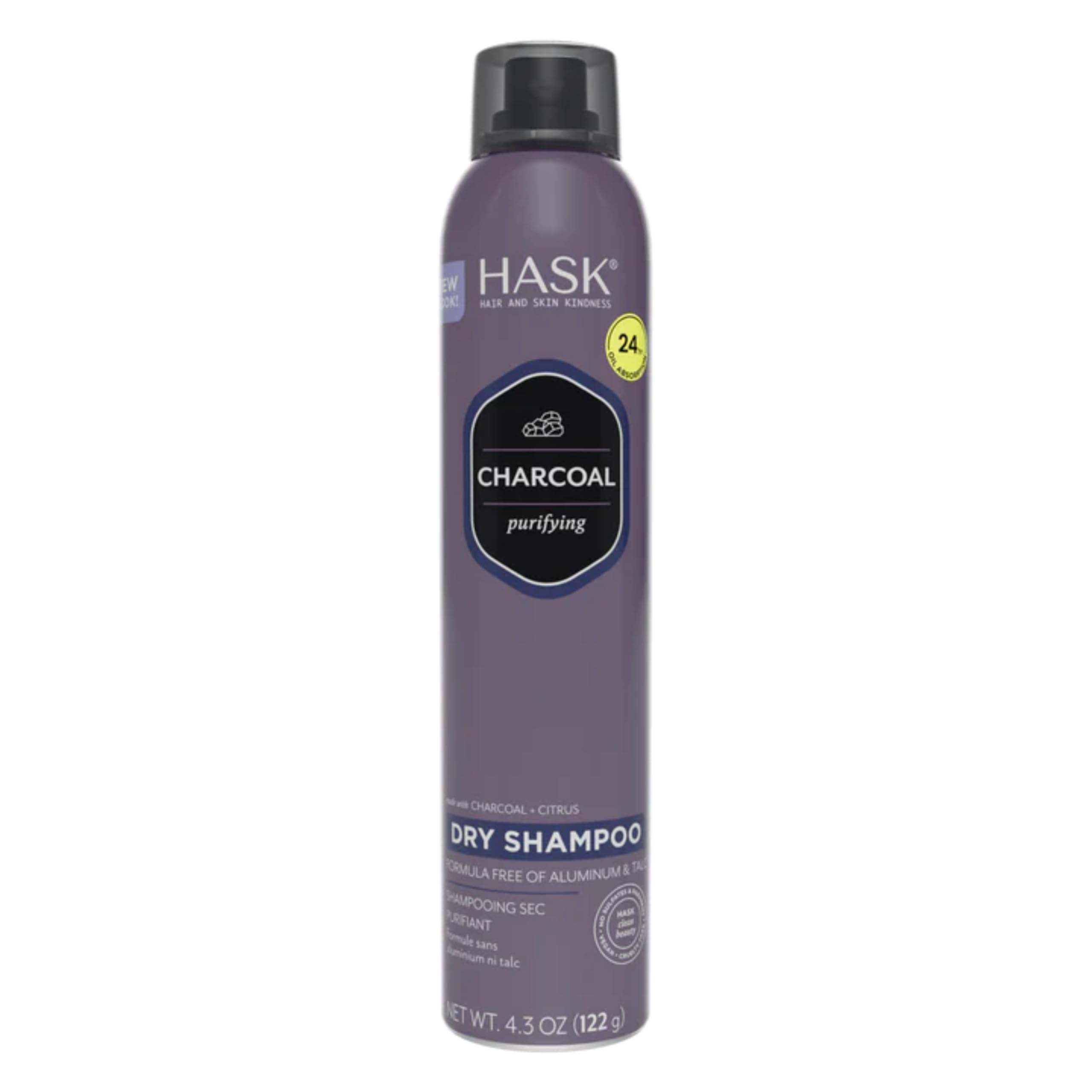 Hask Charcoal Clarifying Dry Shampoo for All Hair Types Aluminum Free No