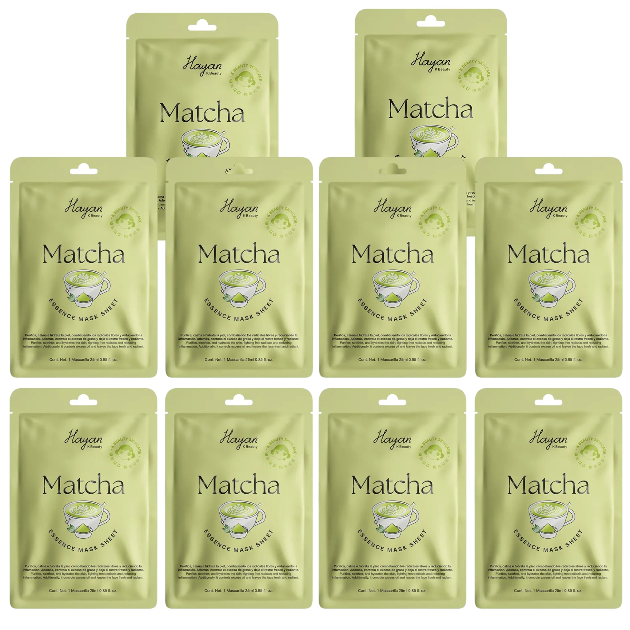 (10-pack) Hayan Cosmetics Facial Mask Matcha