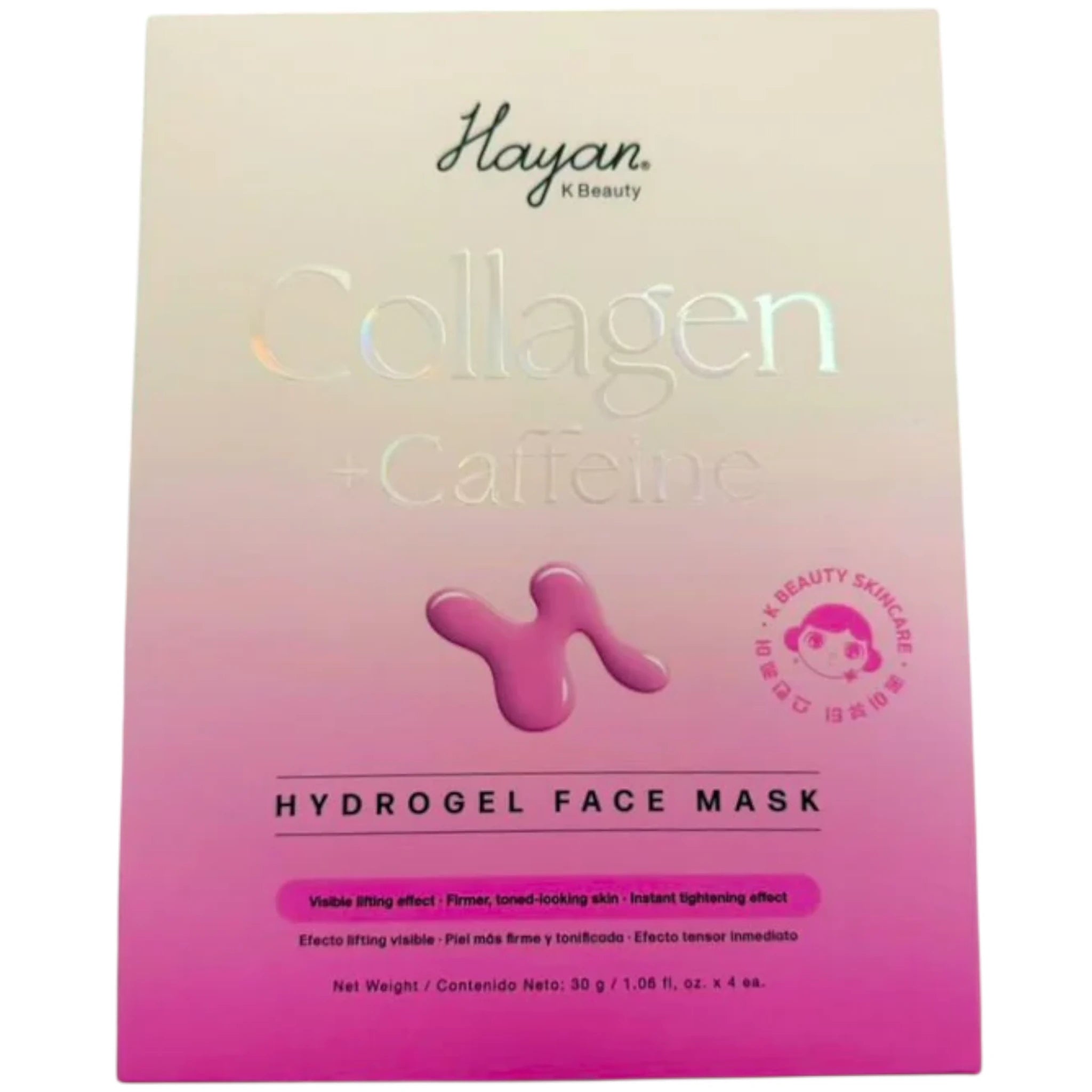 (4-pack) Hayan Cosmetics Hydrogel Face Mask Collagen+Caffeine - Image 1