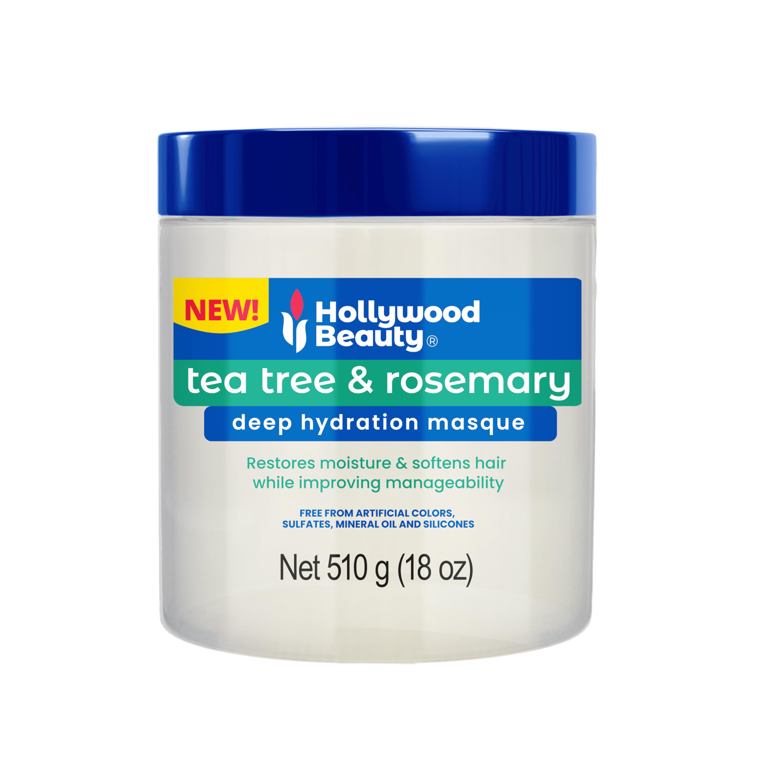Hollywood Beauty Tea Tree Rosemary Deep Hydration Masque Restores Moisture 18 oz
