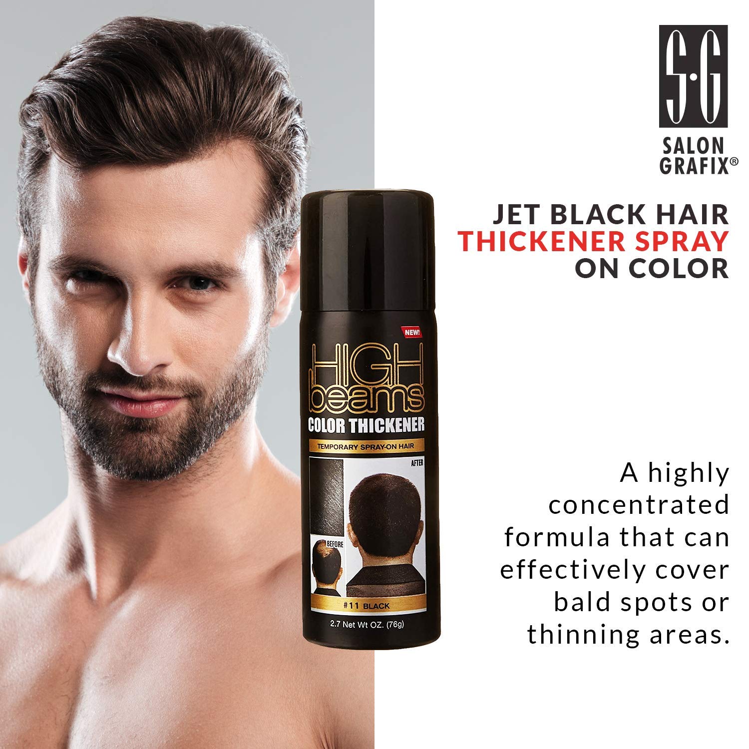 Salon Grafix High Beams Color Thickener Temporary Black for Unisex Hair Color - Thumbnail 2