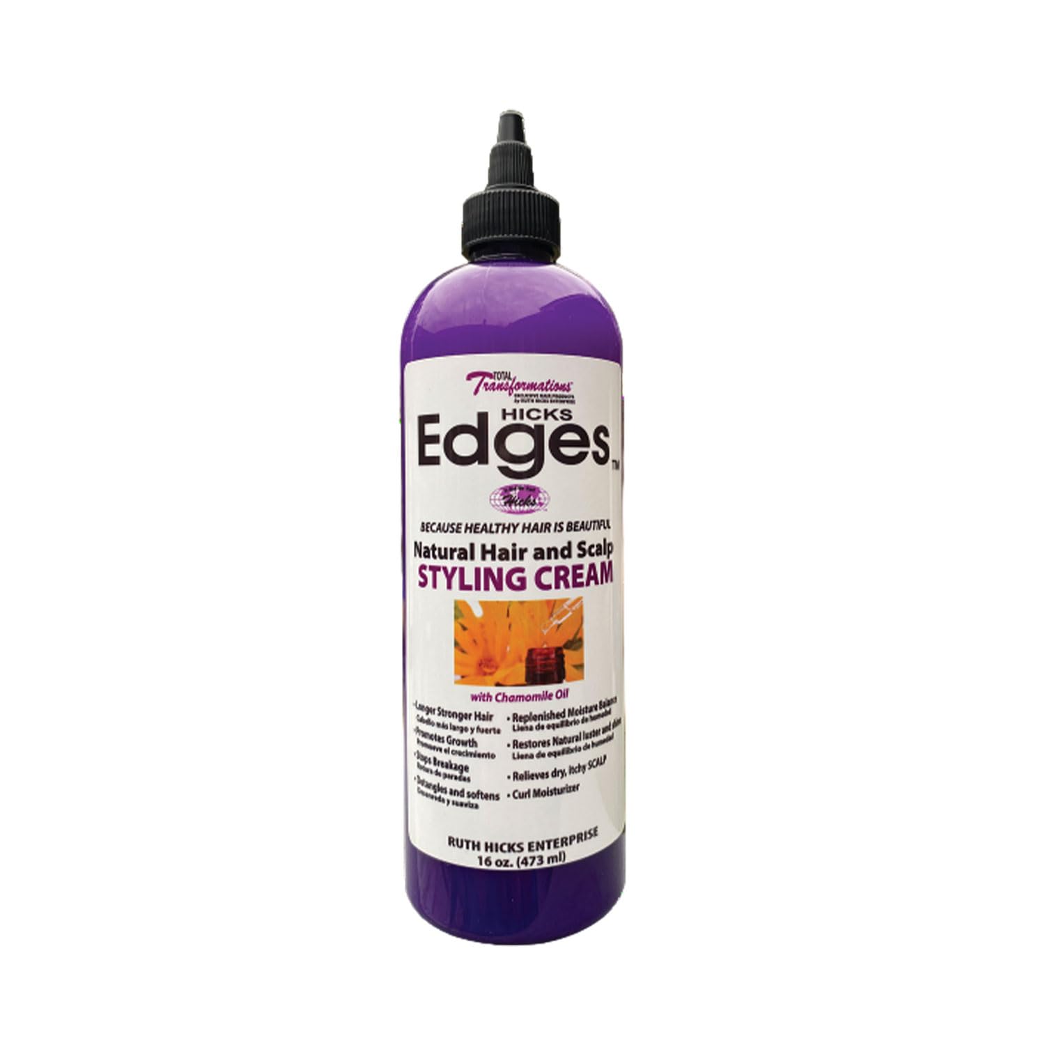 Hicks Edges Natural Hair and Scalp Styling Cream With Chamomile Oil Purple