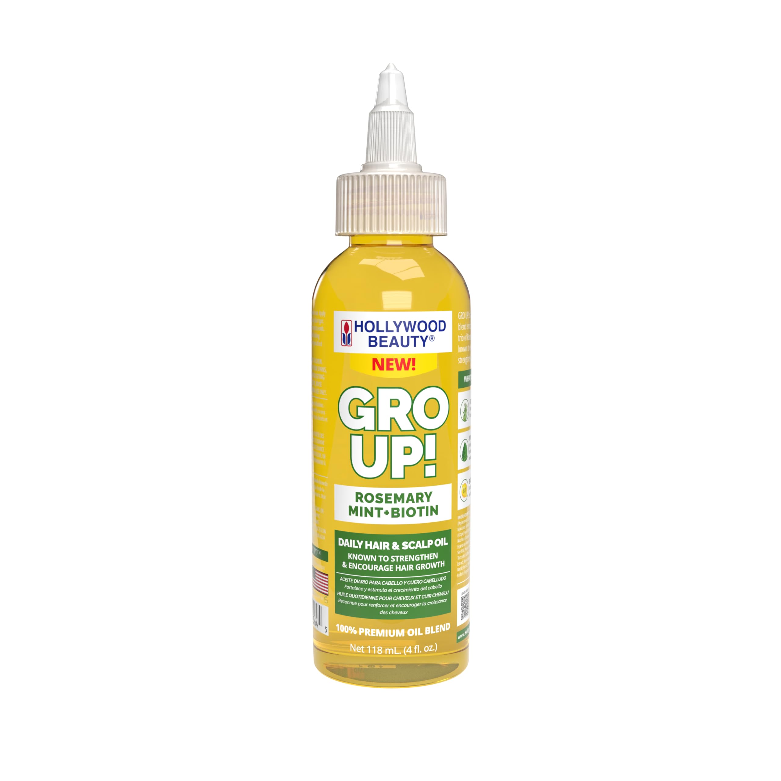 Hollywood Beauty Gro Up! Daily Hair Scalp Oil With Rosemary Mint and Biotin 4
