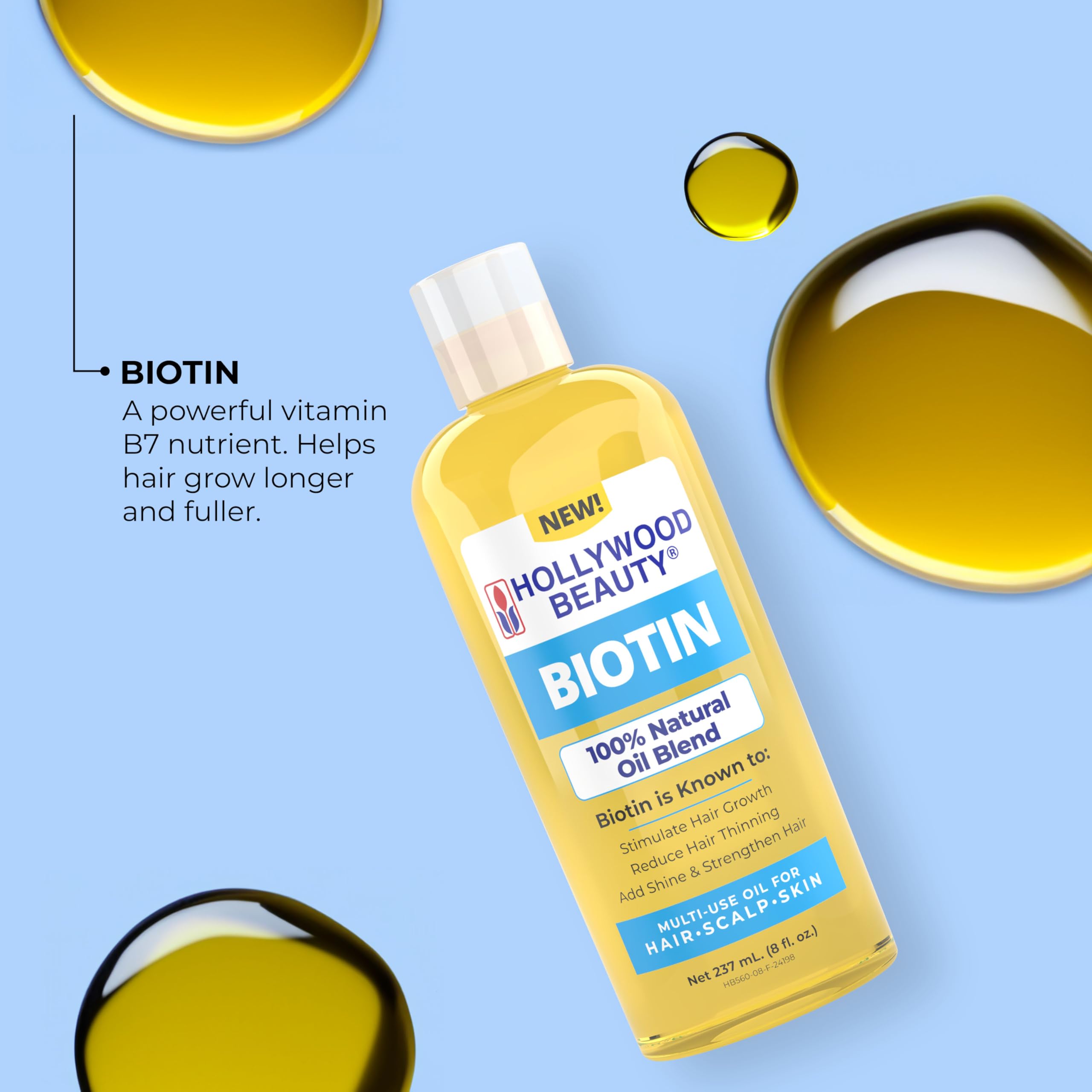 Hollywood Beauty Biotin Oil for Hair Scalp and Skin - Thumbnail 3