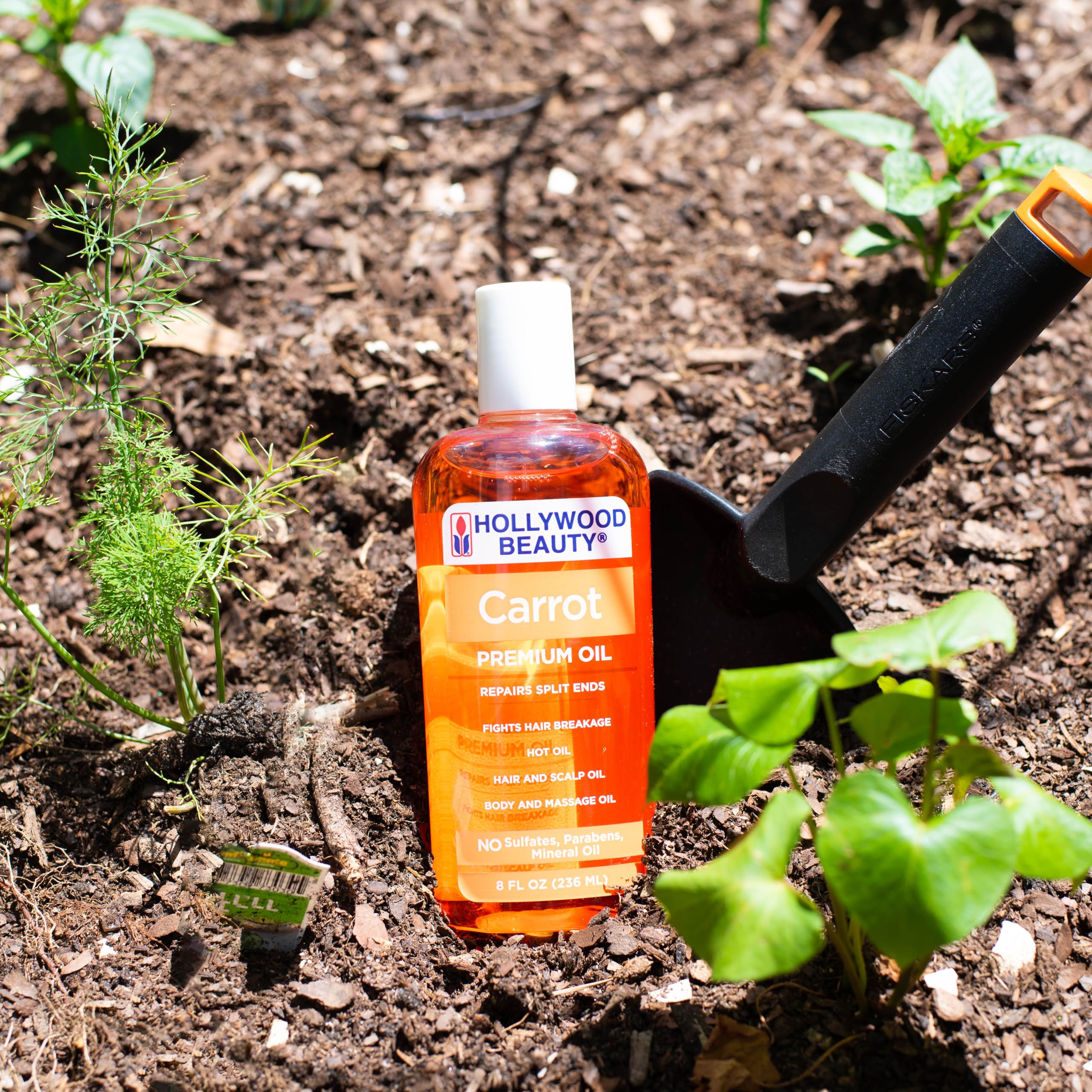 Hollywood Beauty Carrot Hair Oil Bottle Hair Scalp Skin Nail Massage Oil Helps - Thumbnail 3