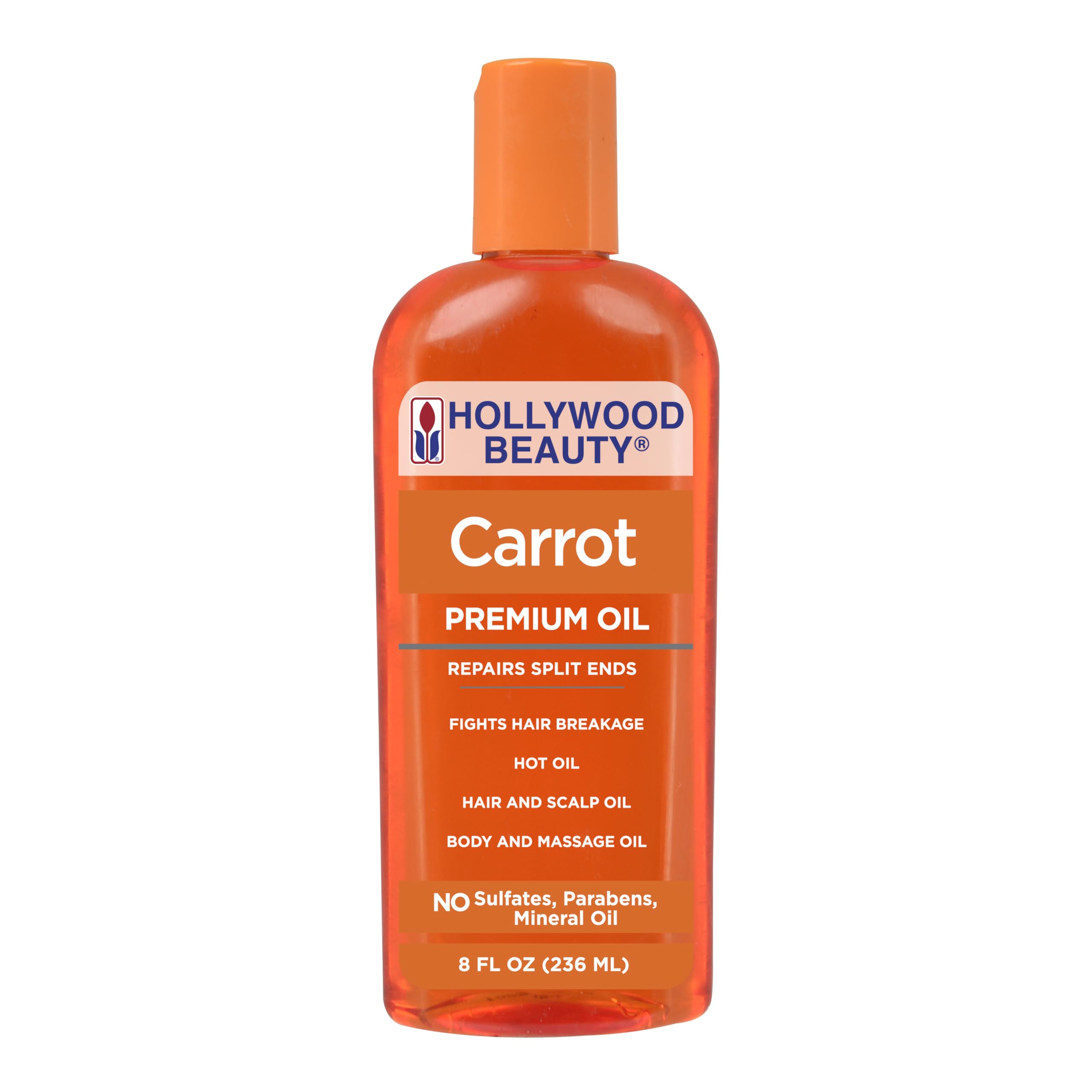 Hollywood Beauty Carrot Hair Oil Bottle Hair Scalp Skin Nail Massage Oil Helps