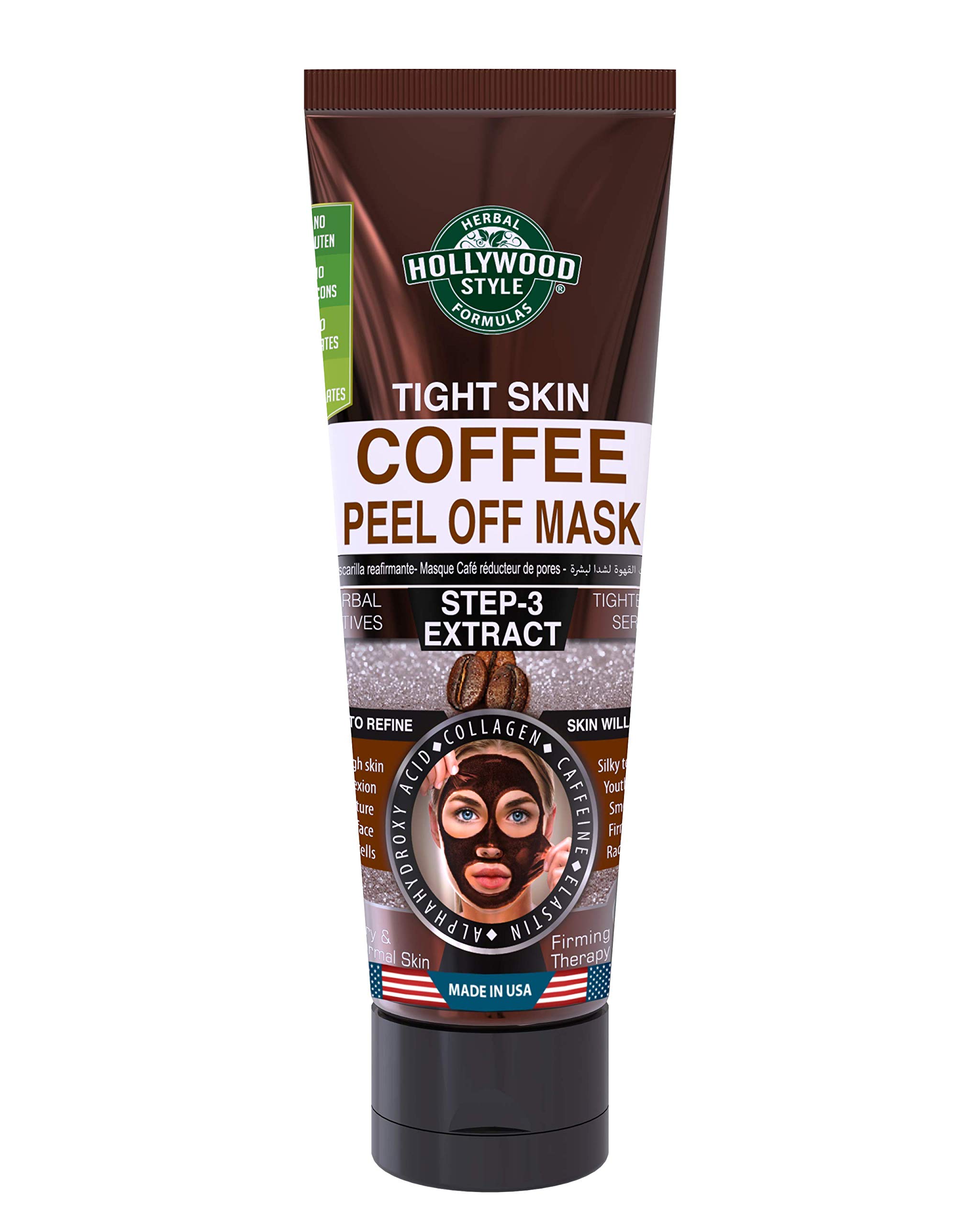 Hollywood Style Tight Skin Exfoliating Coffee Peel Off Mask Firmer Softer and