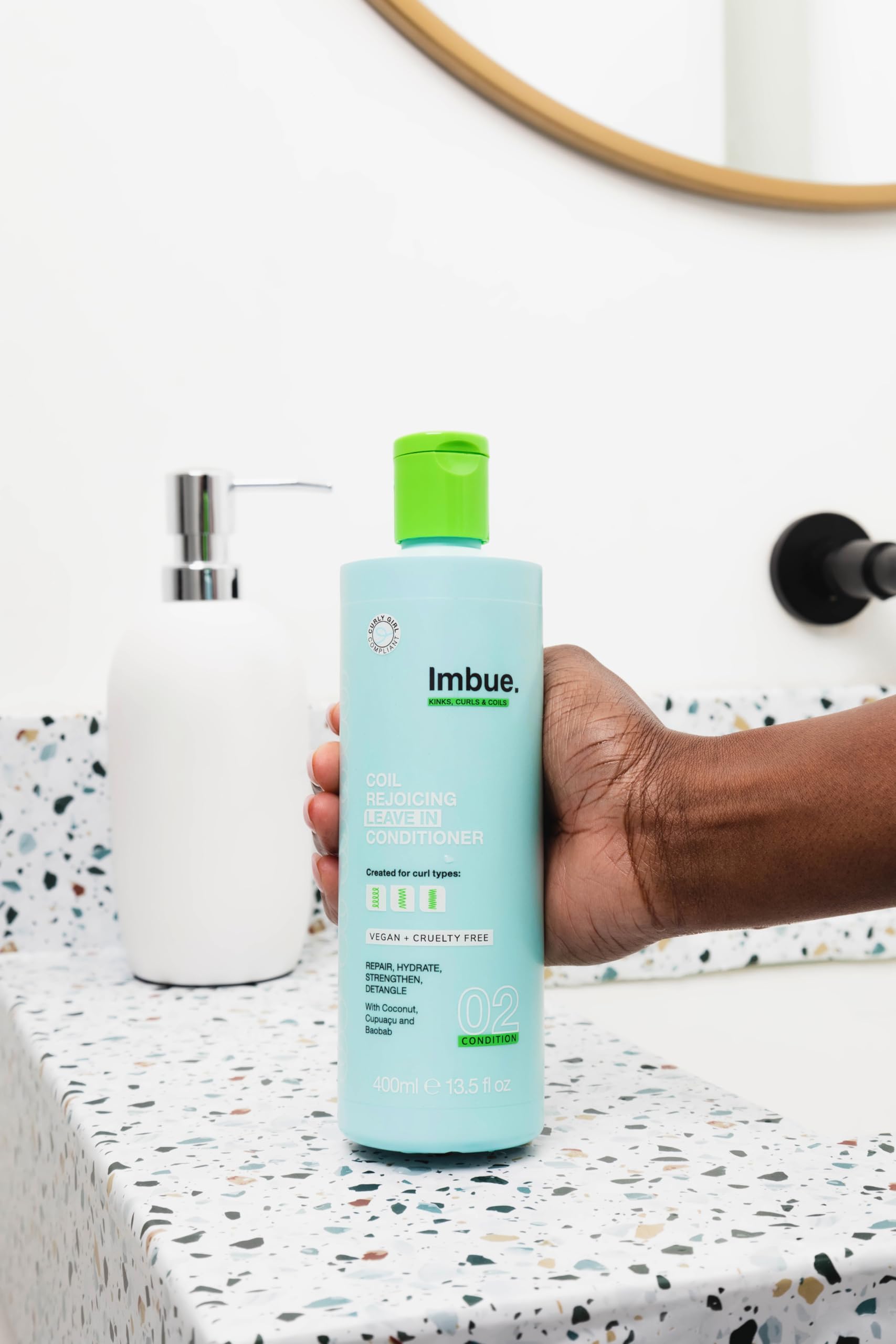 Imbue Leave In Curly Hair Conditioner 4a 4c Natural Hair Friendly 13.5 Fl Oz