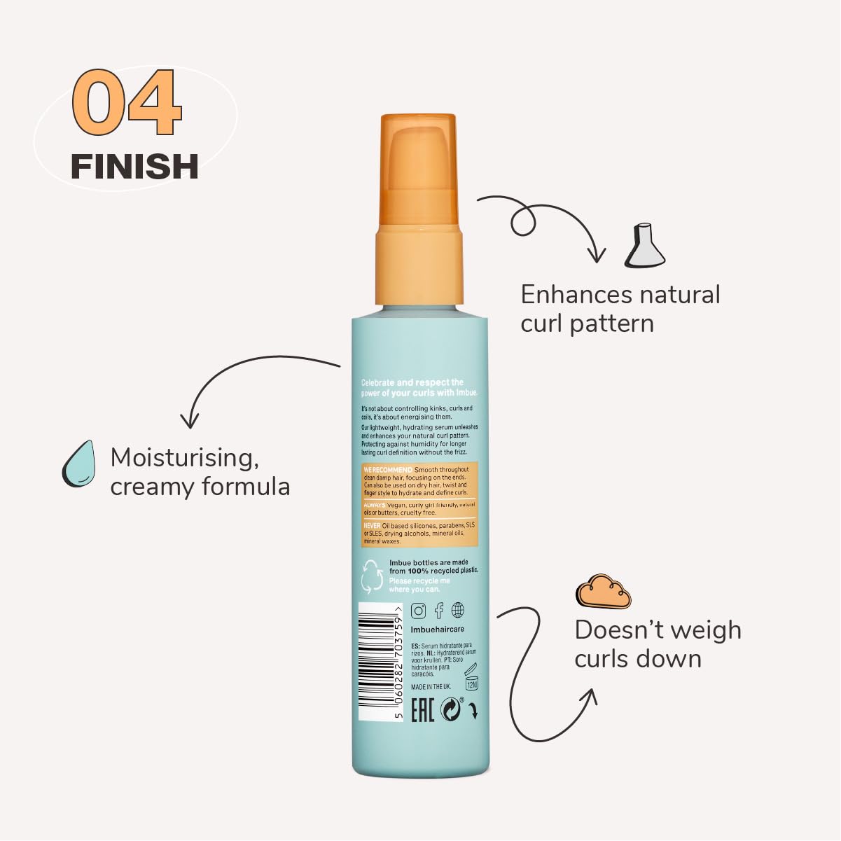 Imbue Curl Nourishment Oil for Curly Hairs 3.3 Fl Oz Vegan Curly Girl Compliant - Thumbnail 2