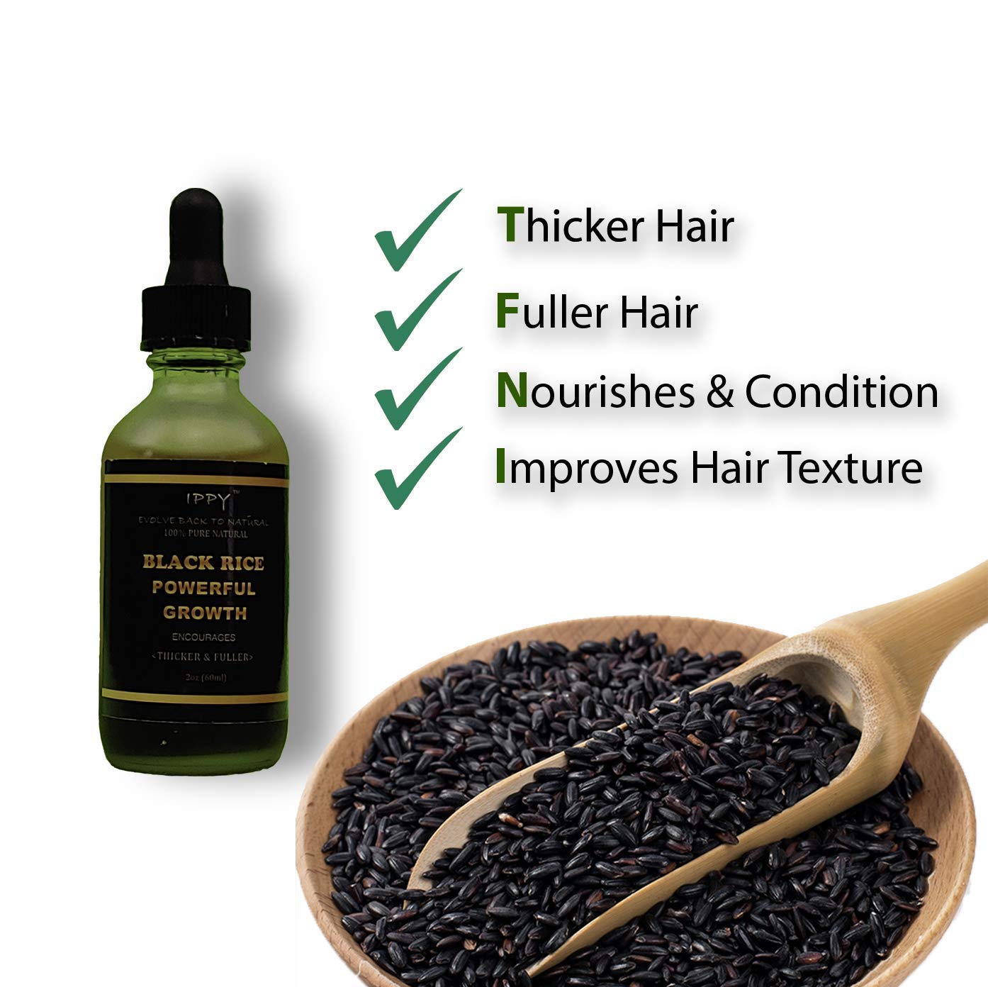 Ippy Black Rice Powerful Growth 2 oz - Thumbnail 3