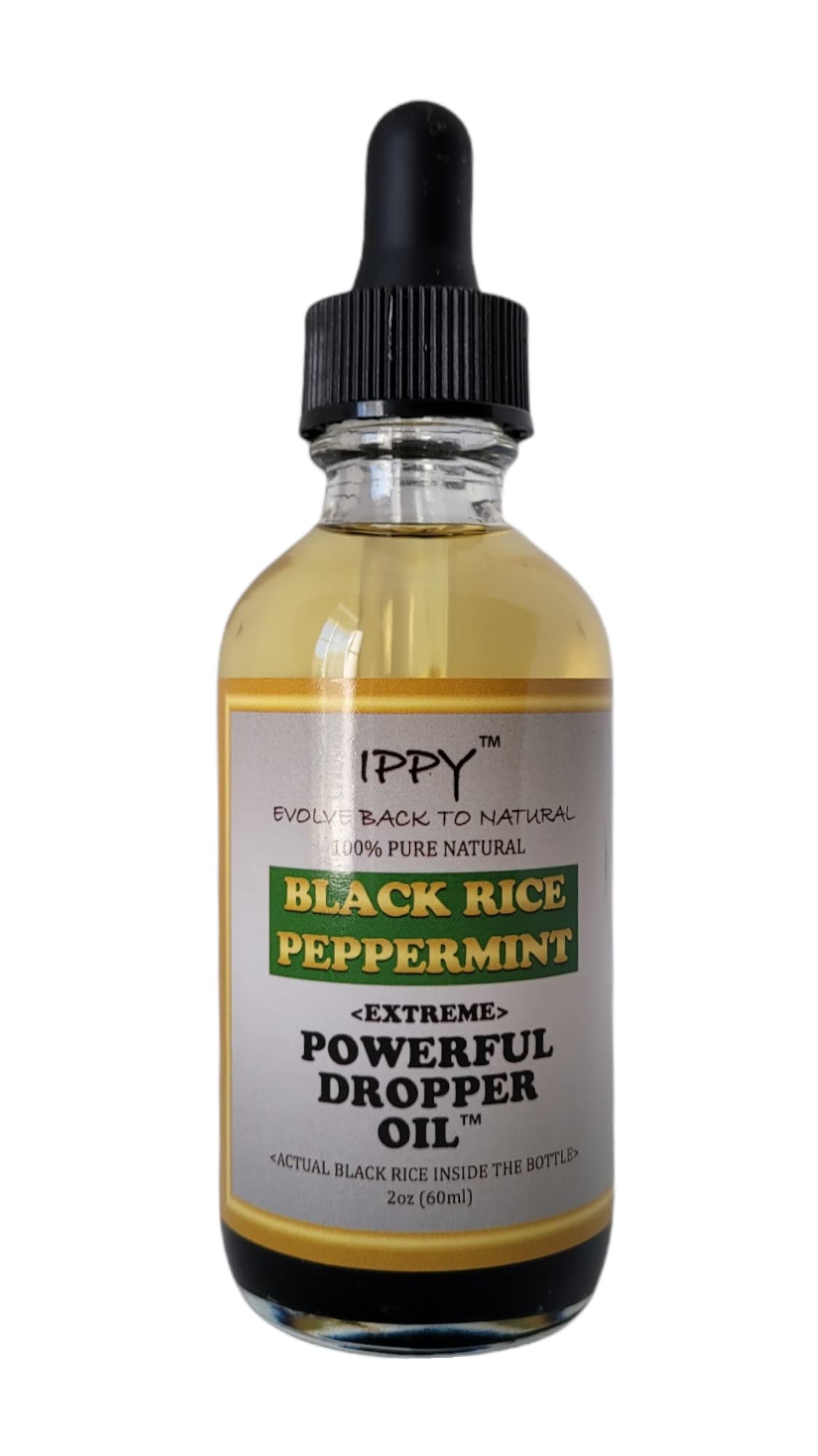 Ippy Black Rice Peppermint Extreme Powerful Dropper Oil 2 oz