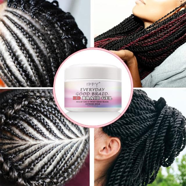 Ni Shi By Ippy Everyday Good Braid Hd Braid Gel Transparent Extreme Hold 8.8 oz - Thumbnail 3