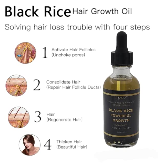 Ni Shi By Ippy Black Rice Powerful Growth Oil 2 oz - Thumbnail 3
