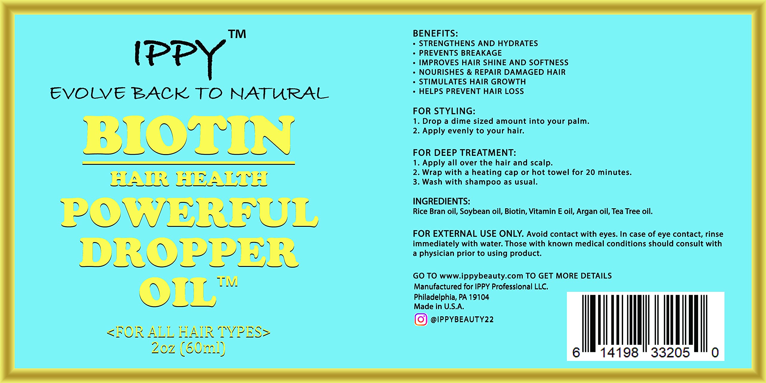 Ippy Beauty Biotin Powerful Dropper Oil 2 oz