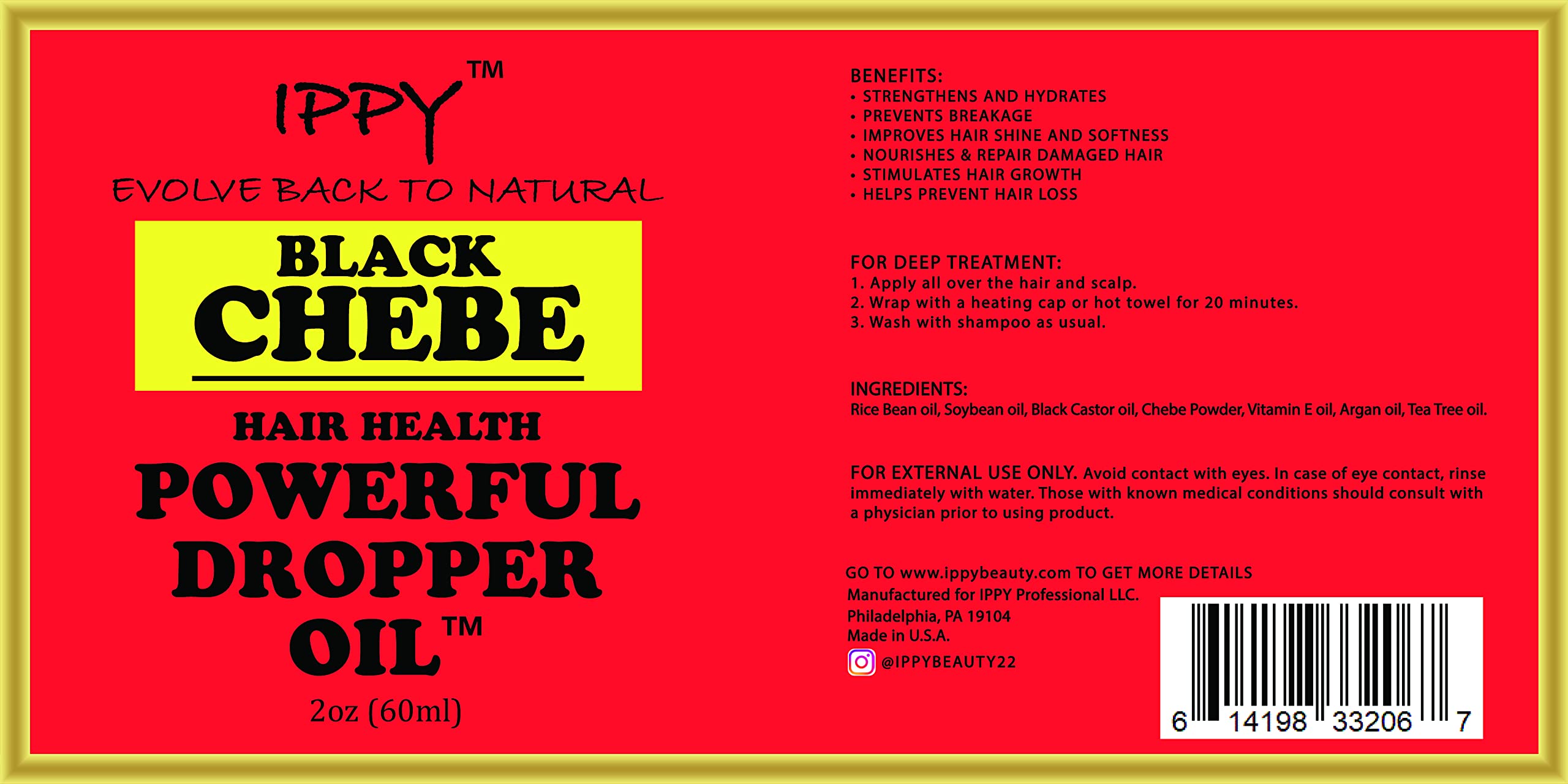 Ippy Beauty Black Chebe Powerful Dropper Oil 2 oz - Thumbnail 2