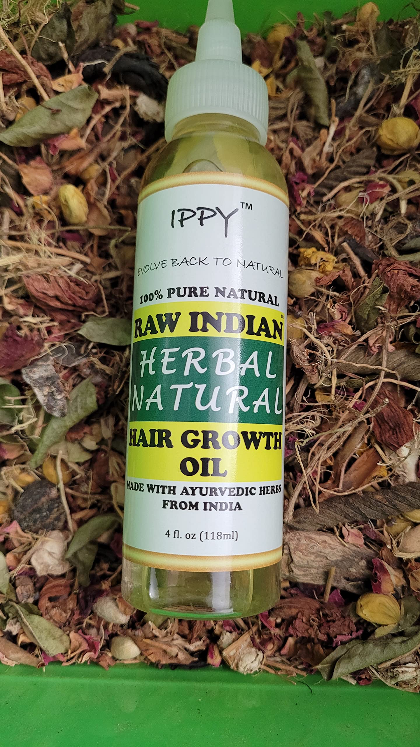 Ippy Beauty Raw Indian Herbal Natural Hair Growth Oil 4 oz