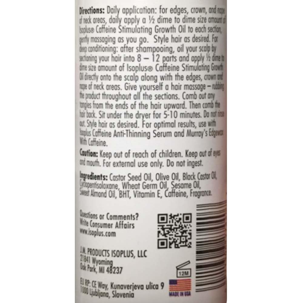 Isoplus Caffeine Stimulator Growth Oil 4 Fl Oz - Thumbnail 2