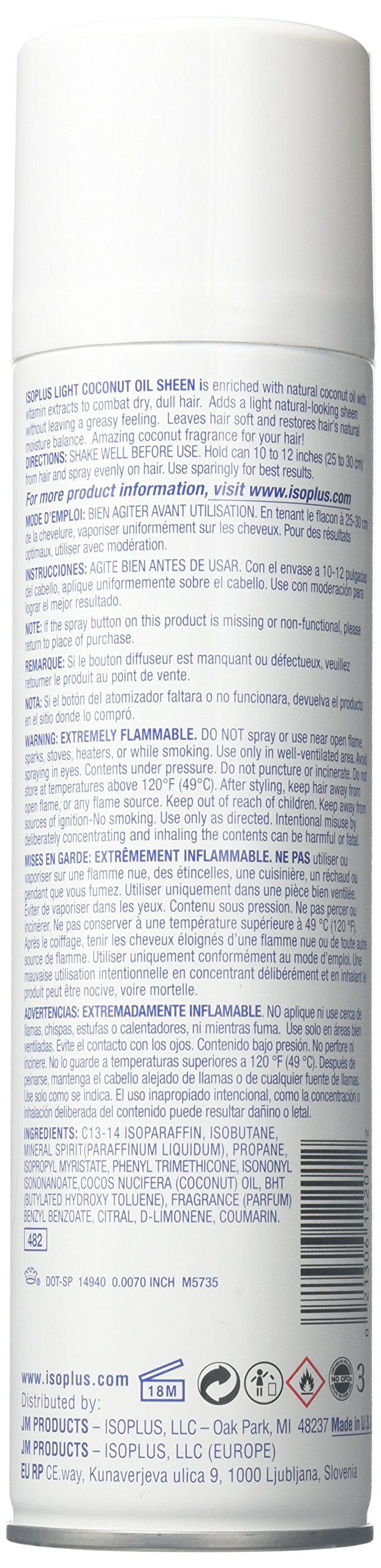 Isoplus Oil Sheen Light Coconut Oil 9 oz - Thumbnail 2