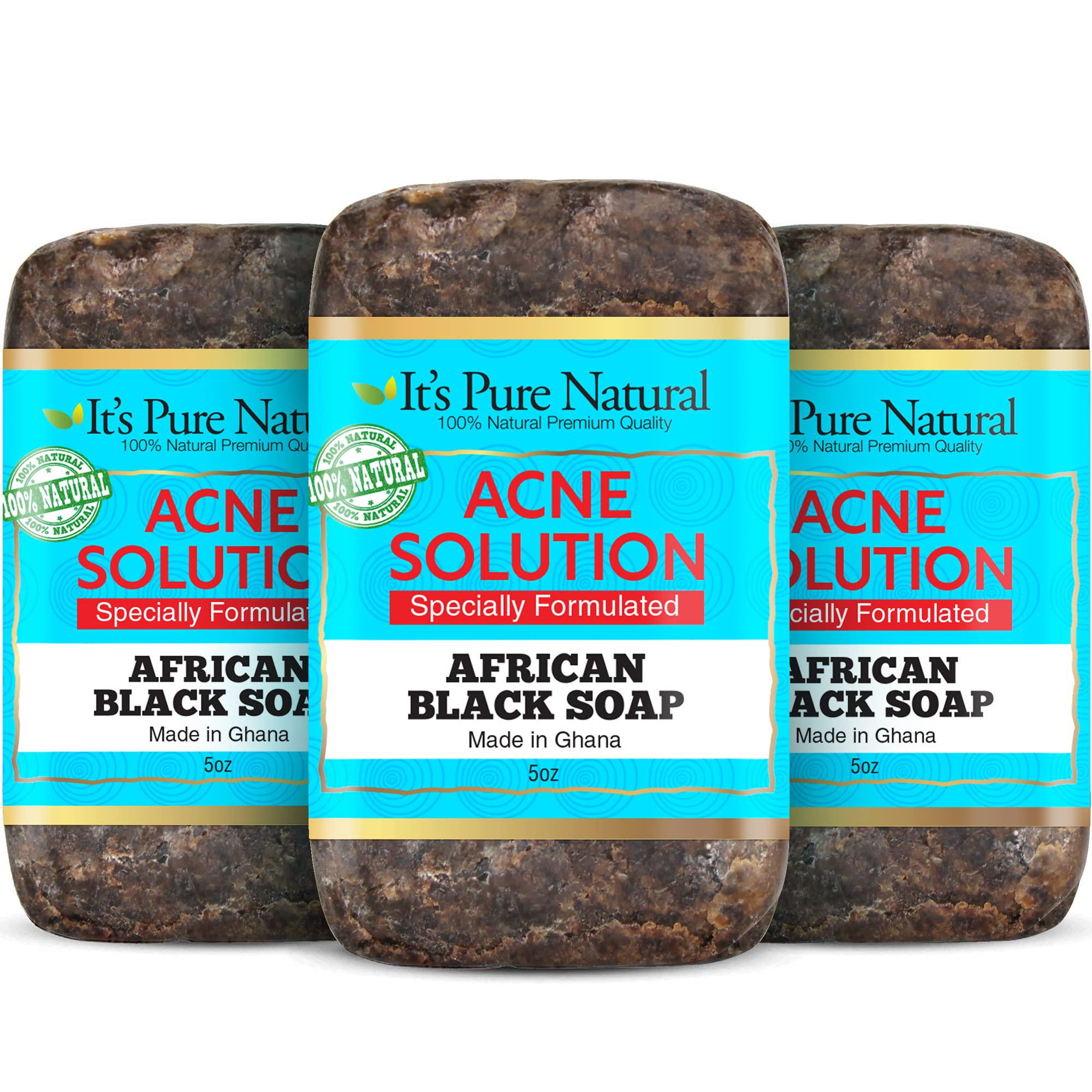 It's Pure Natural African Black Soap Bars With Acne Solution Organic Raw Soap