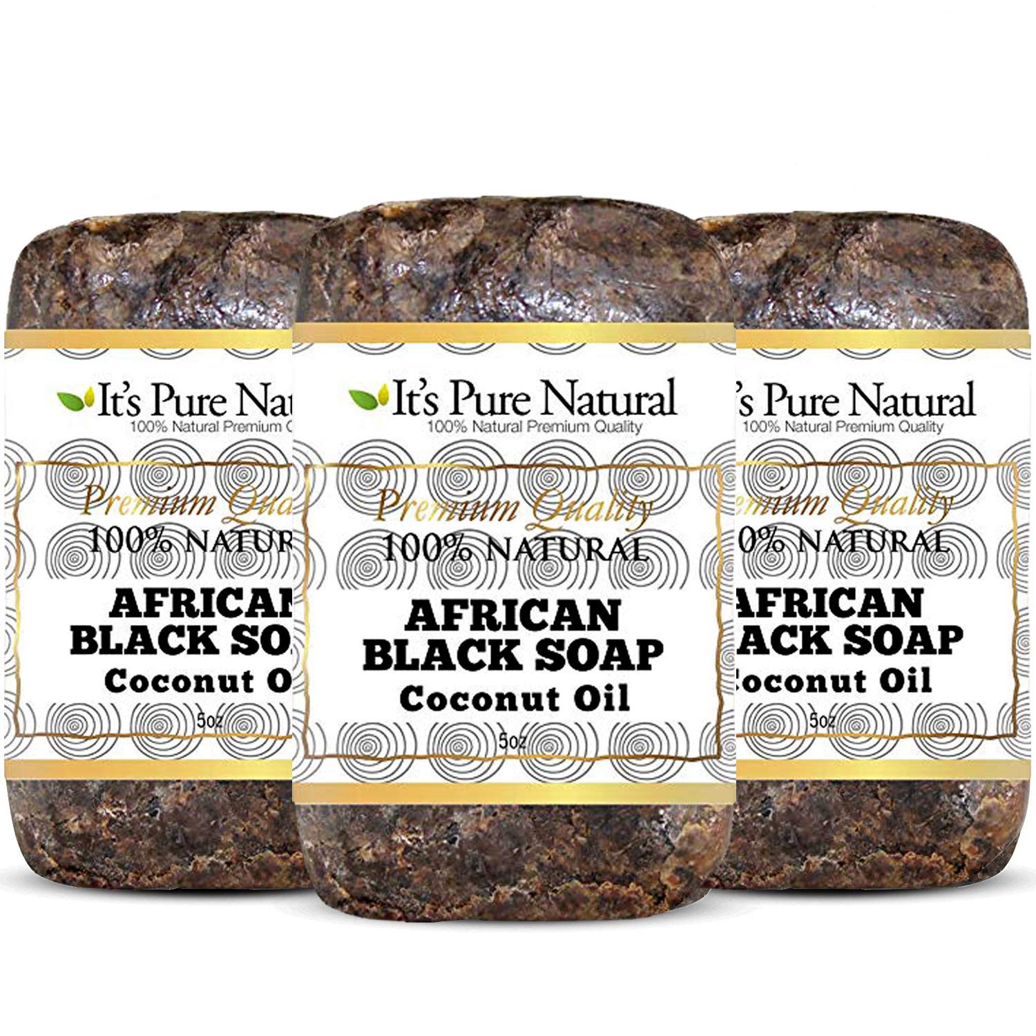 It's Pure Natural African Black Soap Bars With Coconut Oil Organic Raw Soap for