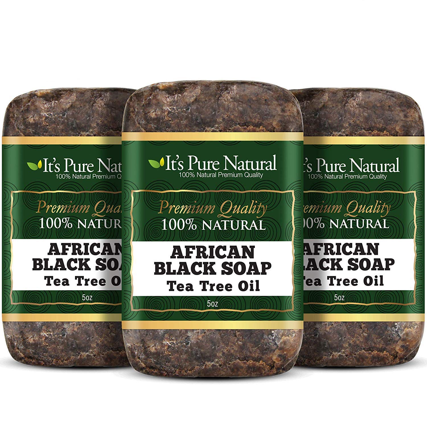 It's Pure Natural African Black Soap Bars With Tea Tree Organic Raw Soap for