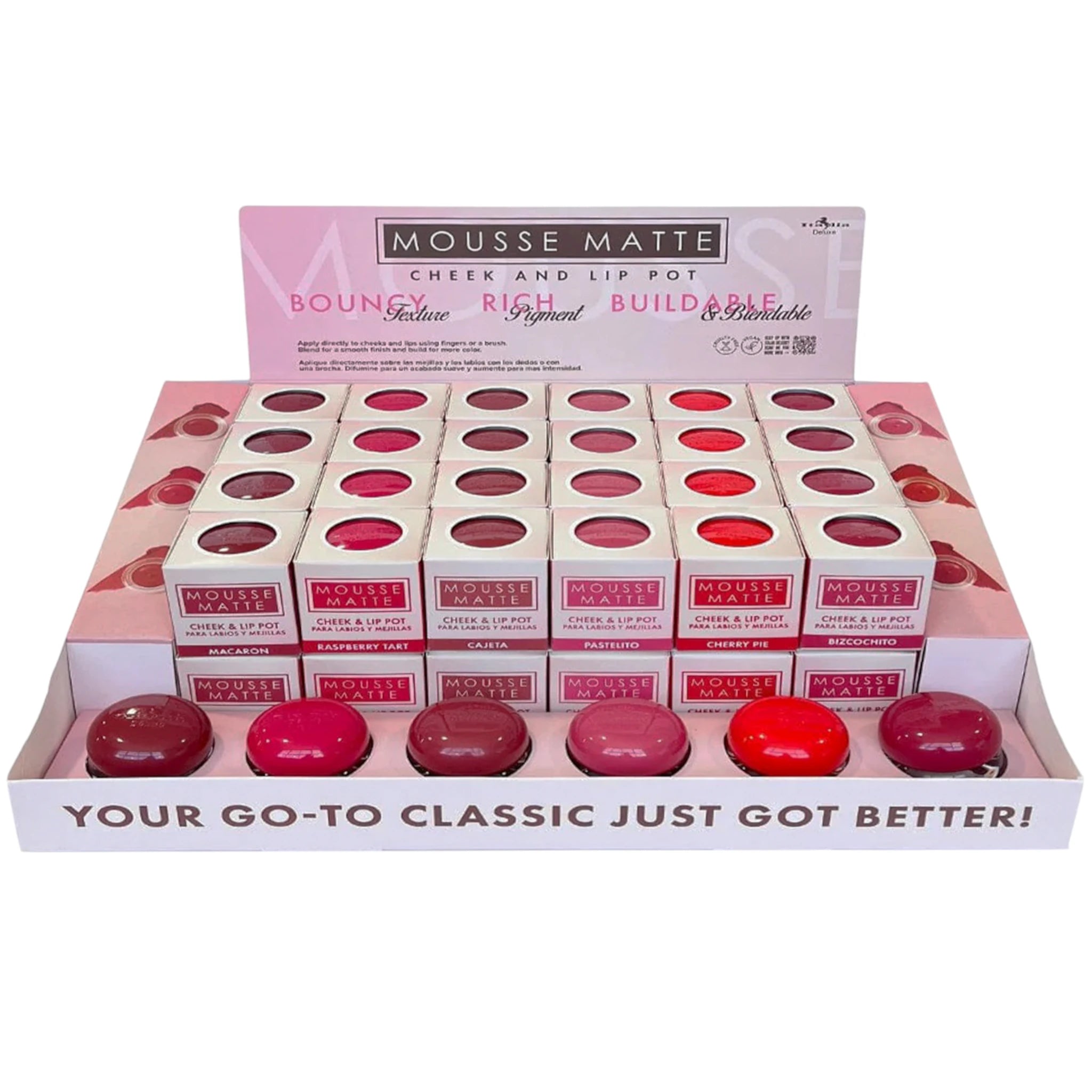 (48-pack) Italia Deluxe Mousse Matte Cheek And Lip Pot