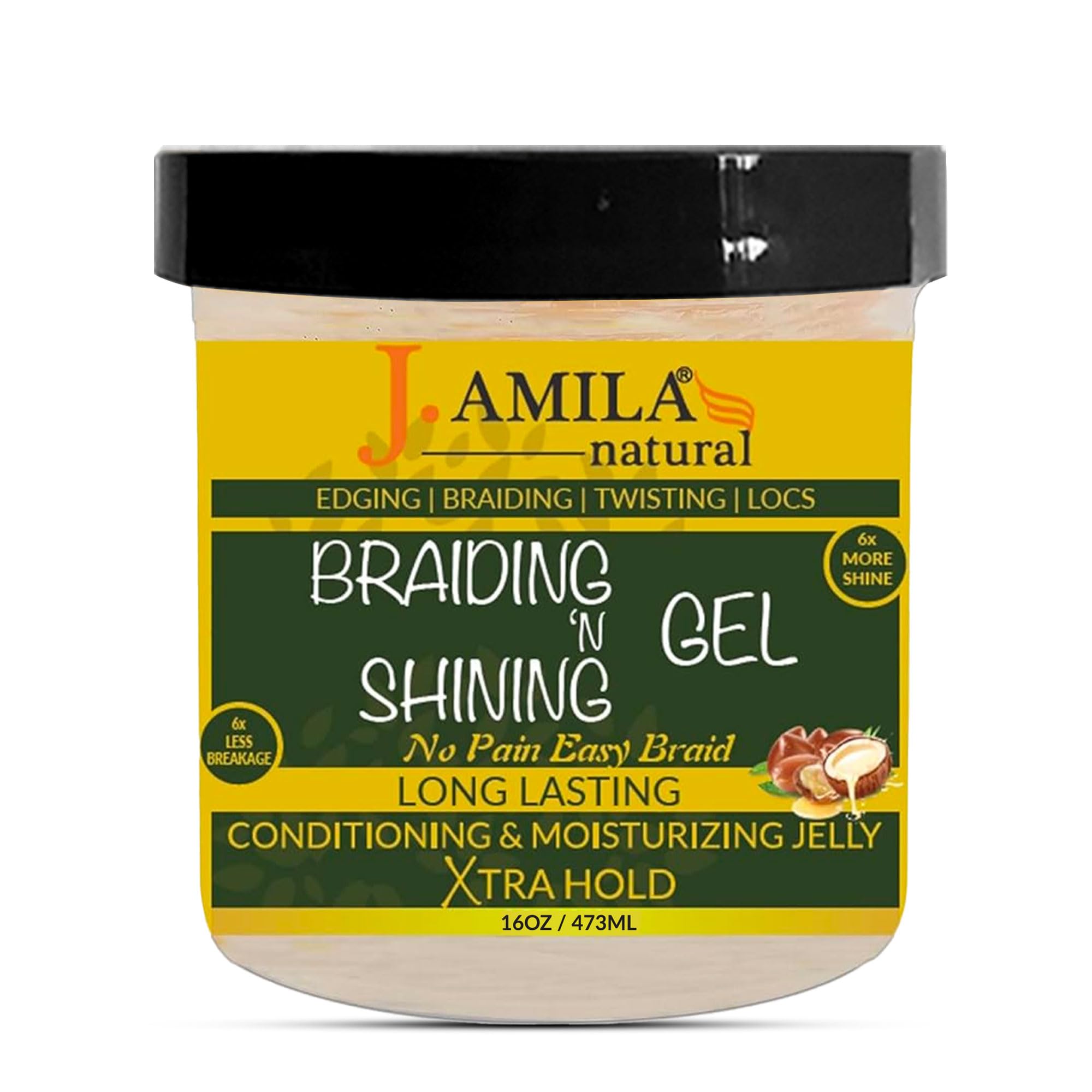 J. Amila Natural Award Winning Braiding Shining Gel Extreme Hold Moisturizing