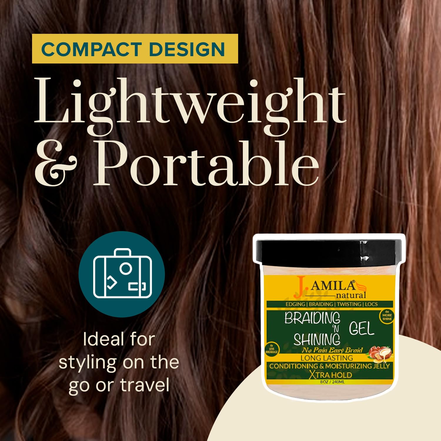 J. Amila Braiding N Shining Gel Extreme Hold Moisture Rich Flake Free Natural - Thumbnail 2