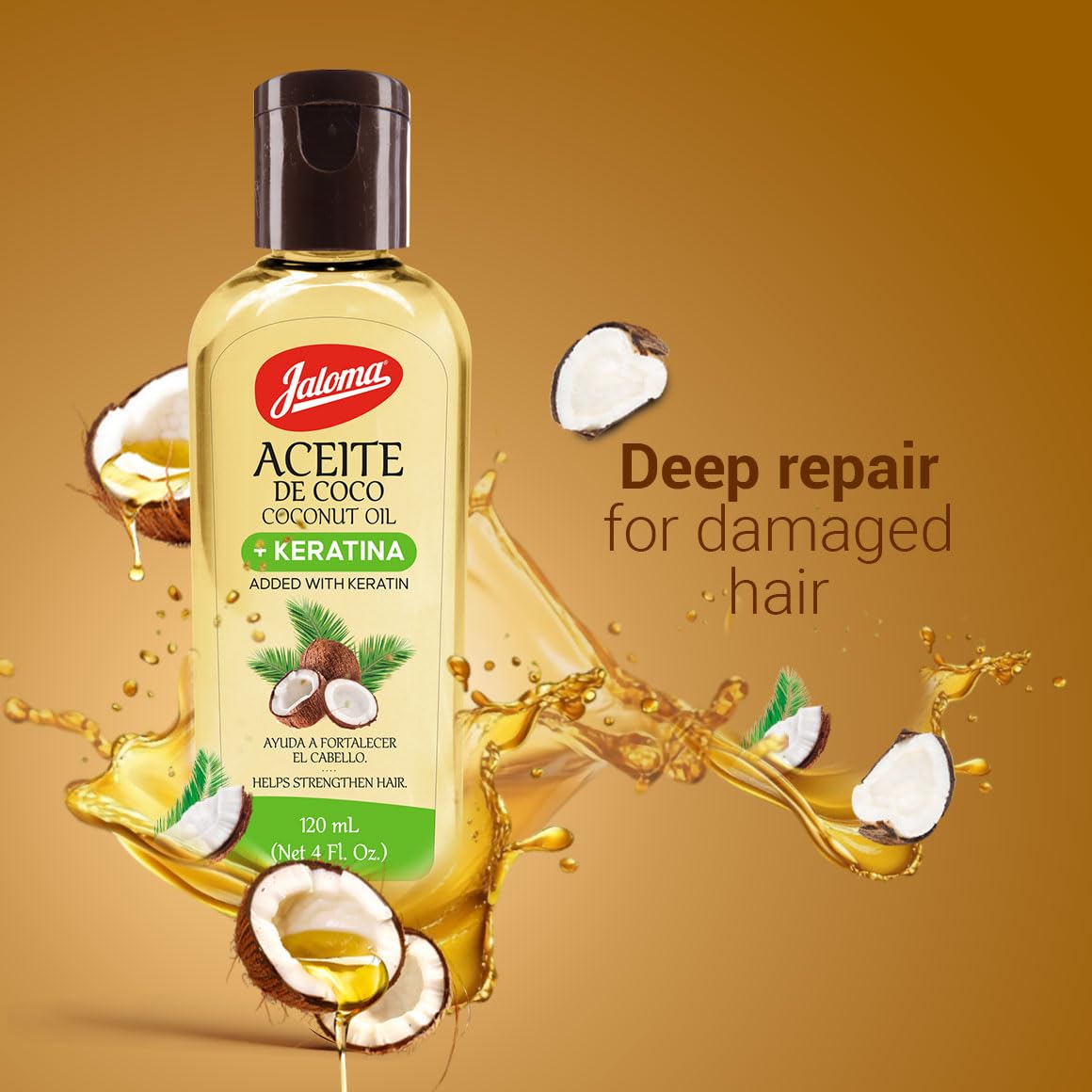 Jaloma Coconut Oil With Keratin To Help Strengthen Hair Bottle 4 oz - Thumbnail 2