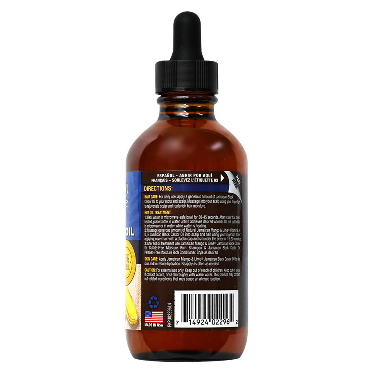 Jamaican Mango Lime Black Castor Oil Hair Scalp Oil for Locs Braids Twists - Thumbnail 3