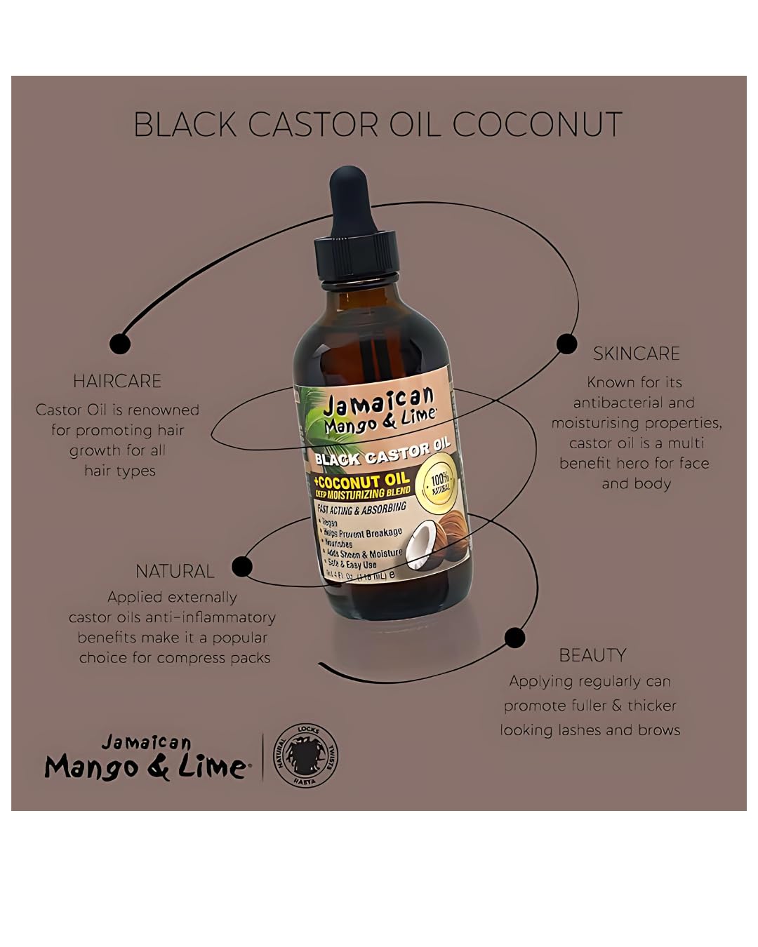 Jamaican Mango Lime Black Castor Oil Hair Scalp Oil for Locs Braids Twists