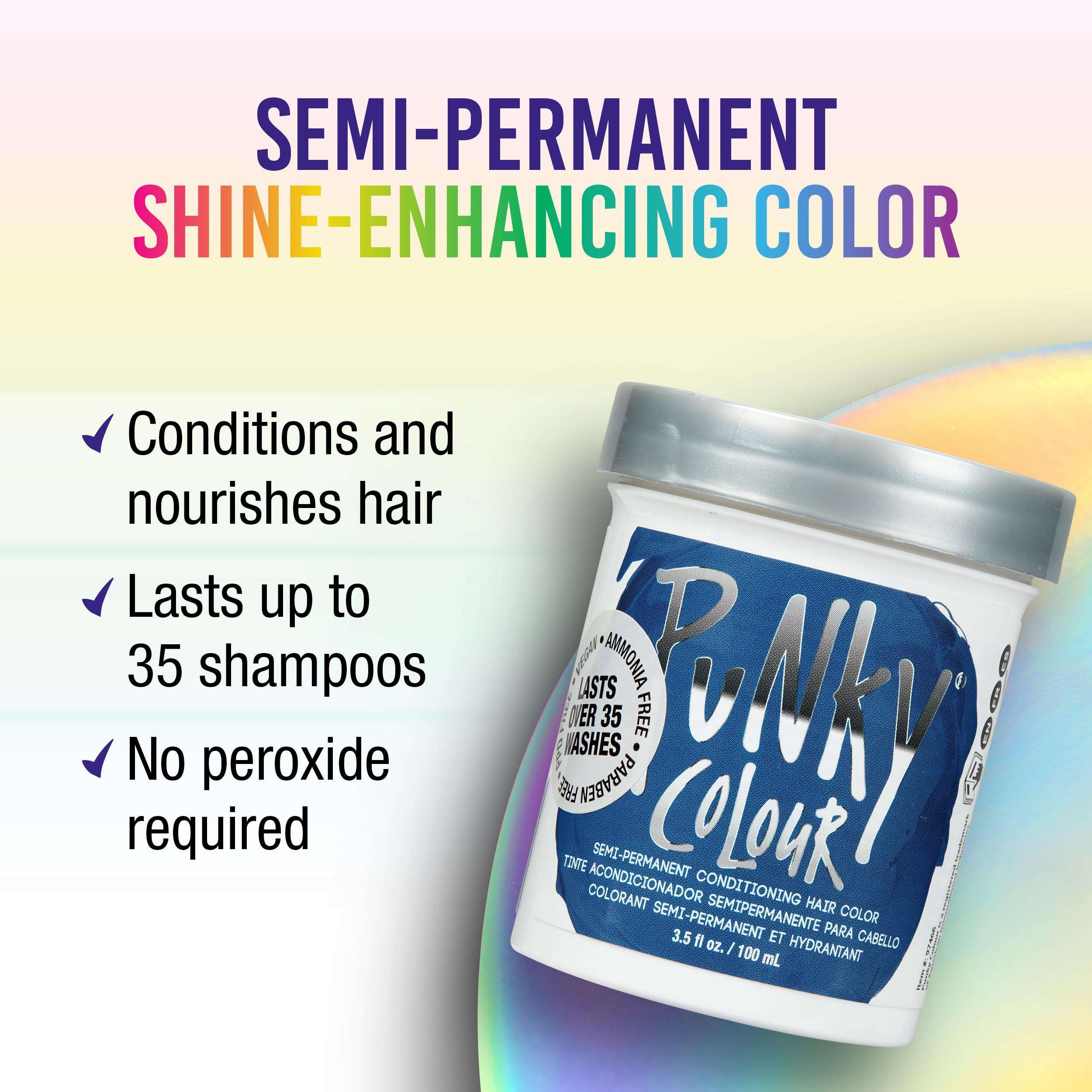 Punky Midnight Blue Semi Permanent Hair Color Vegan Cruelty Free Conditioning - Thumbnail 2